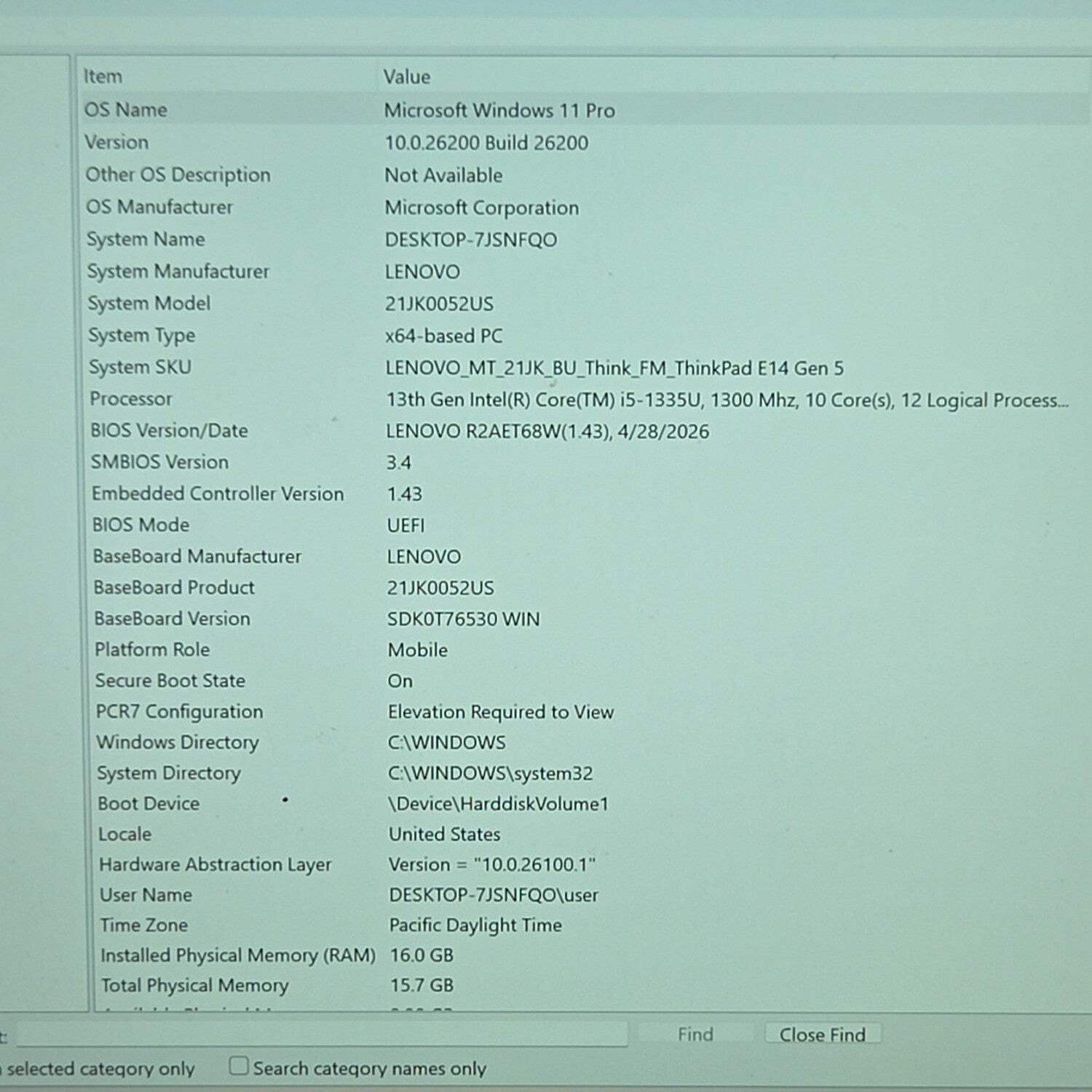 Lenovo ThinkPad E14 Gen 5 21JK-0052US 14″ i5-1335U 1.3GHz 16GB RAM 512GB SSD