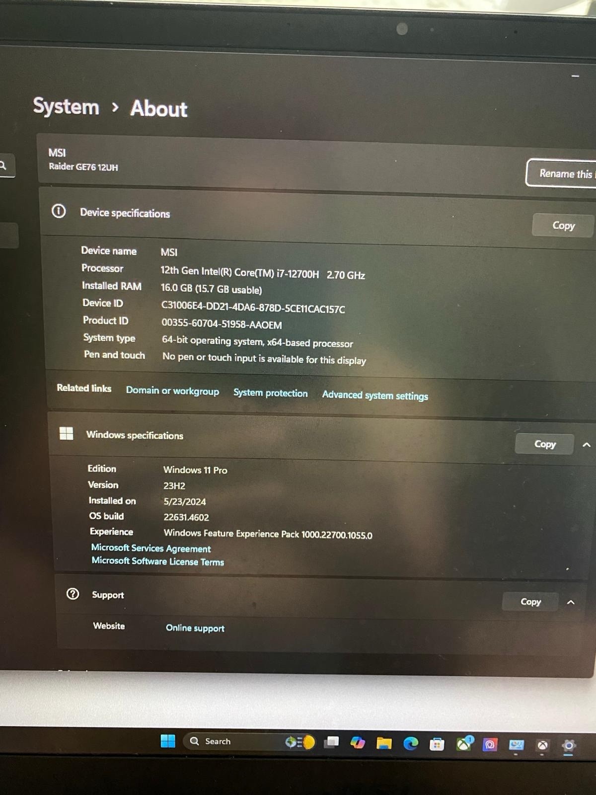 Gaming Laptop – MSI Raider GE76
