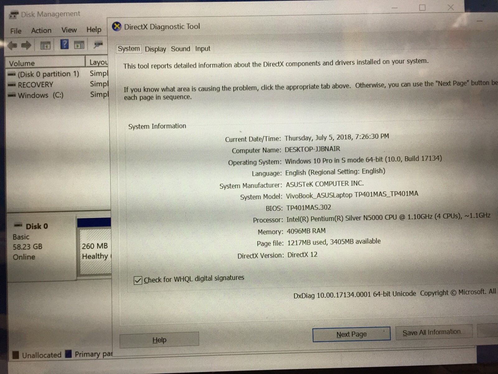 *Bad Battery*ASUS VivoBook Flip TP401MA 14 Touch Laptop/N5000/4GB/64GB EMMC/W10P