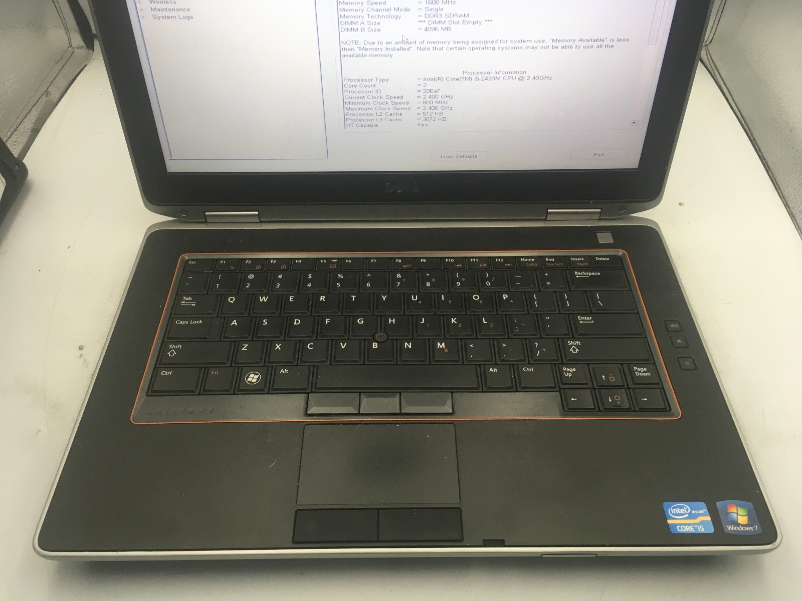 DELL LATITUDE E6420 – BOOTS TO BIOS – INTEL I5 2430M – NO RAM – READ DESC – BB !