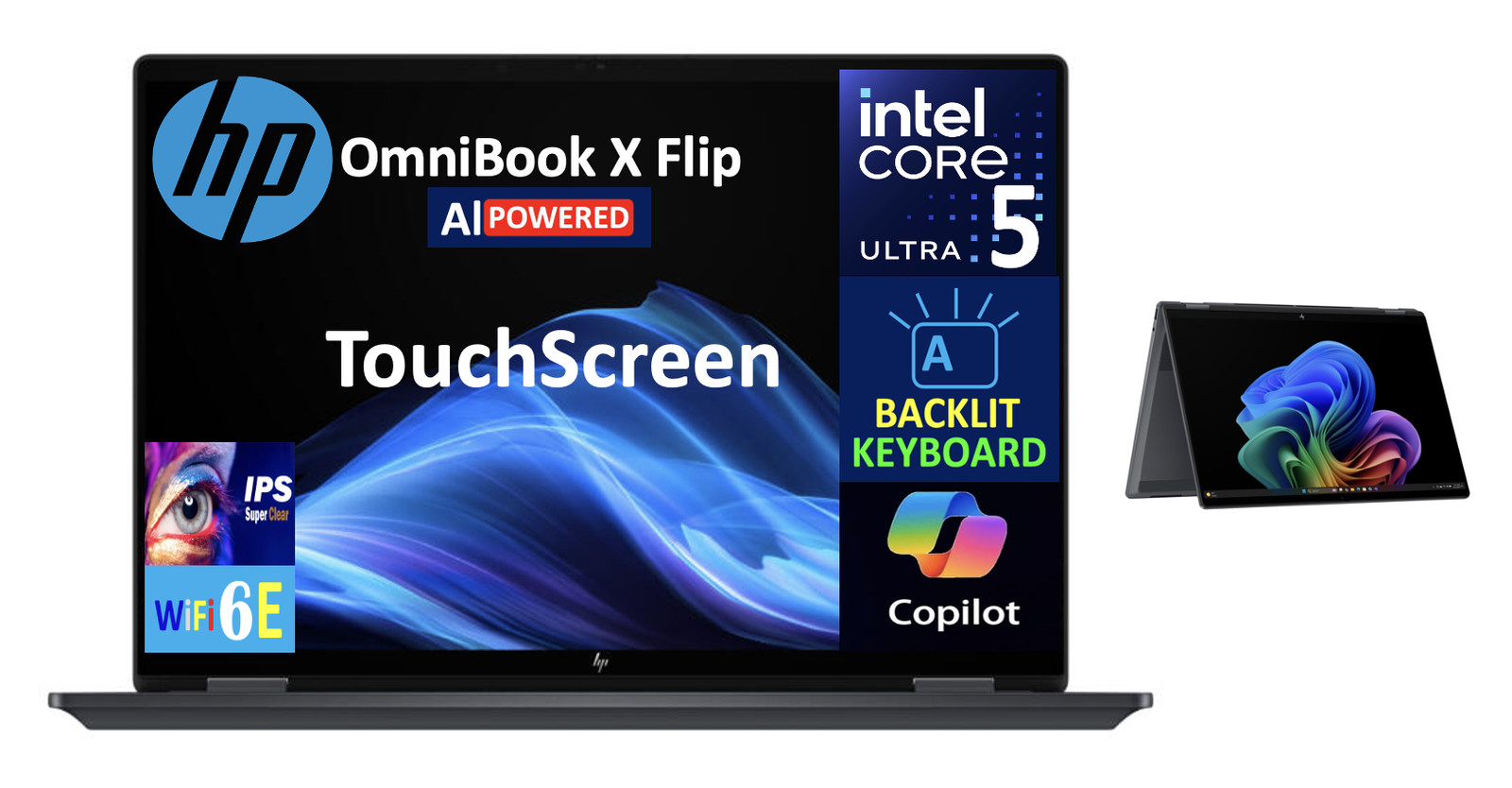 HP OmniBook 16.0″ 1920×1200 Ultra 5-226v 16GB RAM 512GB+PCIe SSD Windows 11 Home