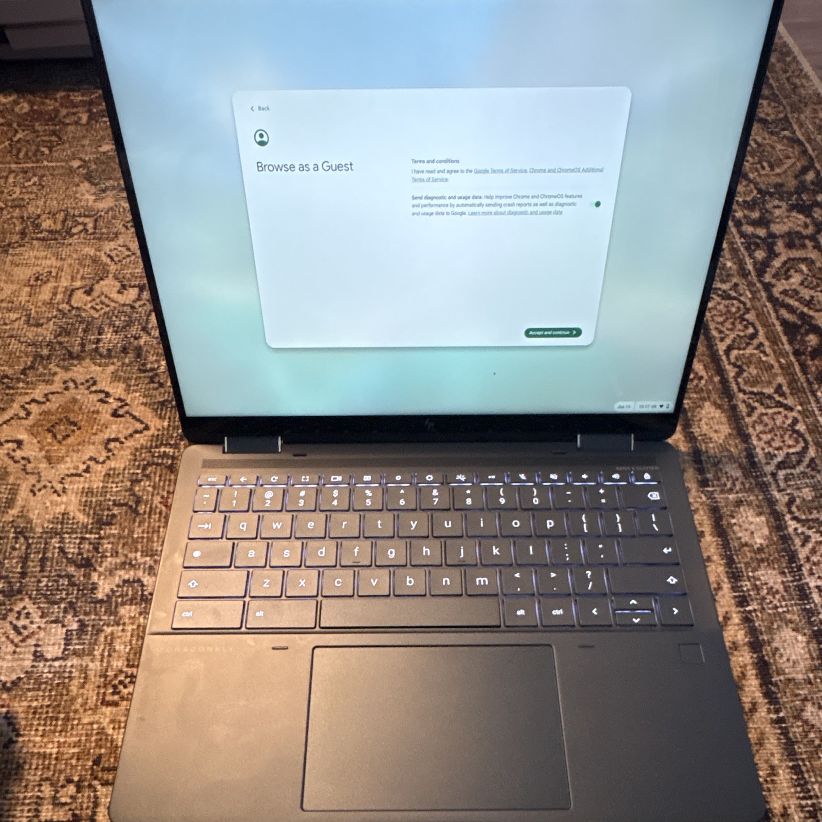 HP Dragonfly 13″ Chromebook i5 16GB 256GB SSD Chrome OS Blue Charger