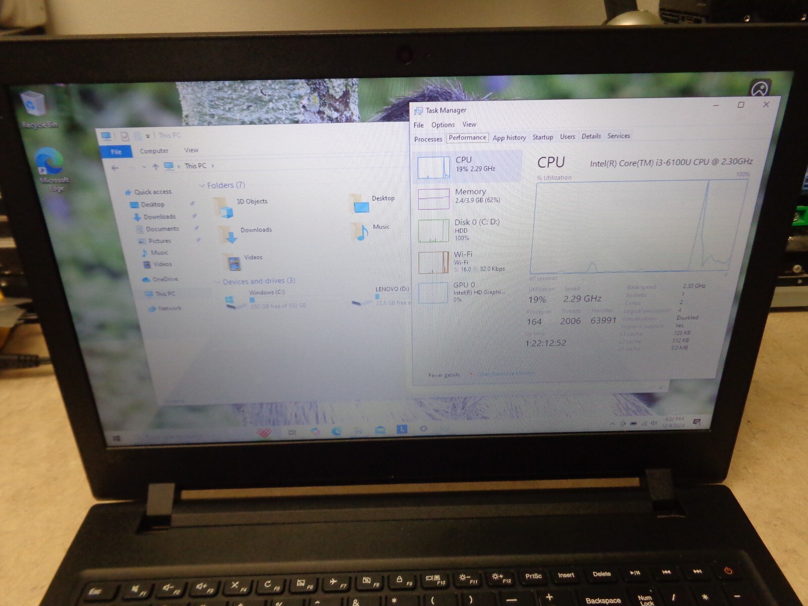 LENOVO IDEAPAD 110 INTEL I3 6100U 2.3 GHz 4GB RAM WINDOWS 10 NICE