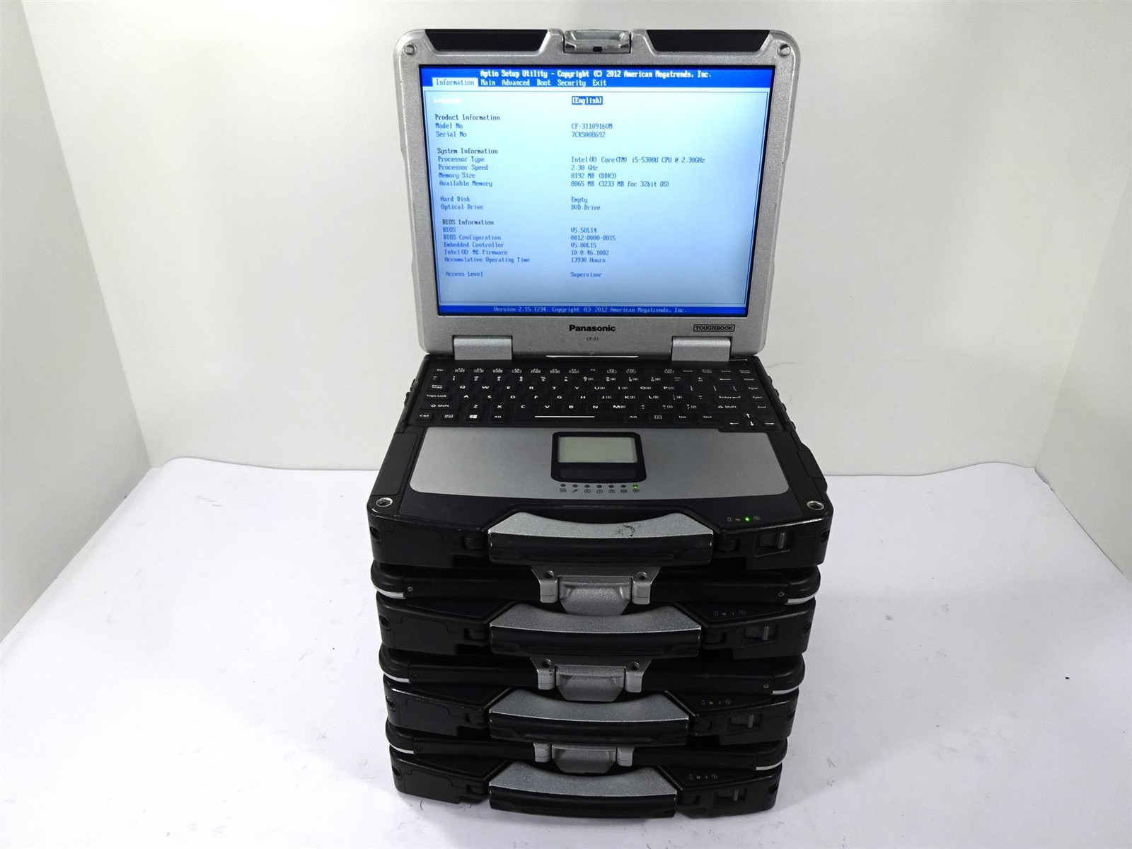 Lot 4 – Panasonic CF-31 MK5 Core i5-5300U 2.3GHz 8GB RAM – No Hard Drive