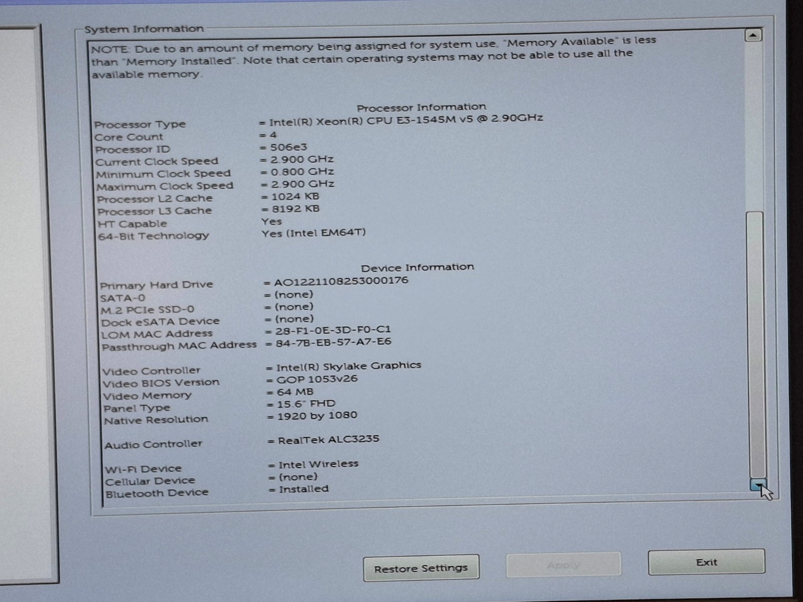 Dell Precision 7510 E3-1545M 840GB SSD 15.6″ Quadro M1000M Windows 10 Pro Laptop