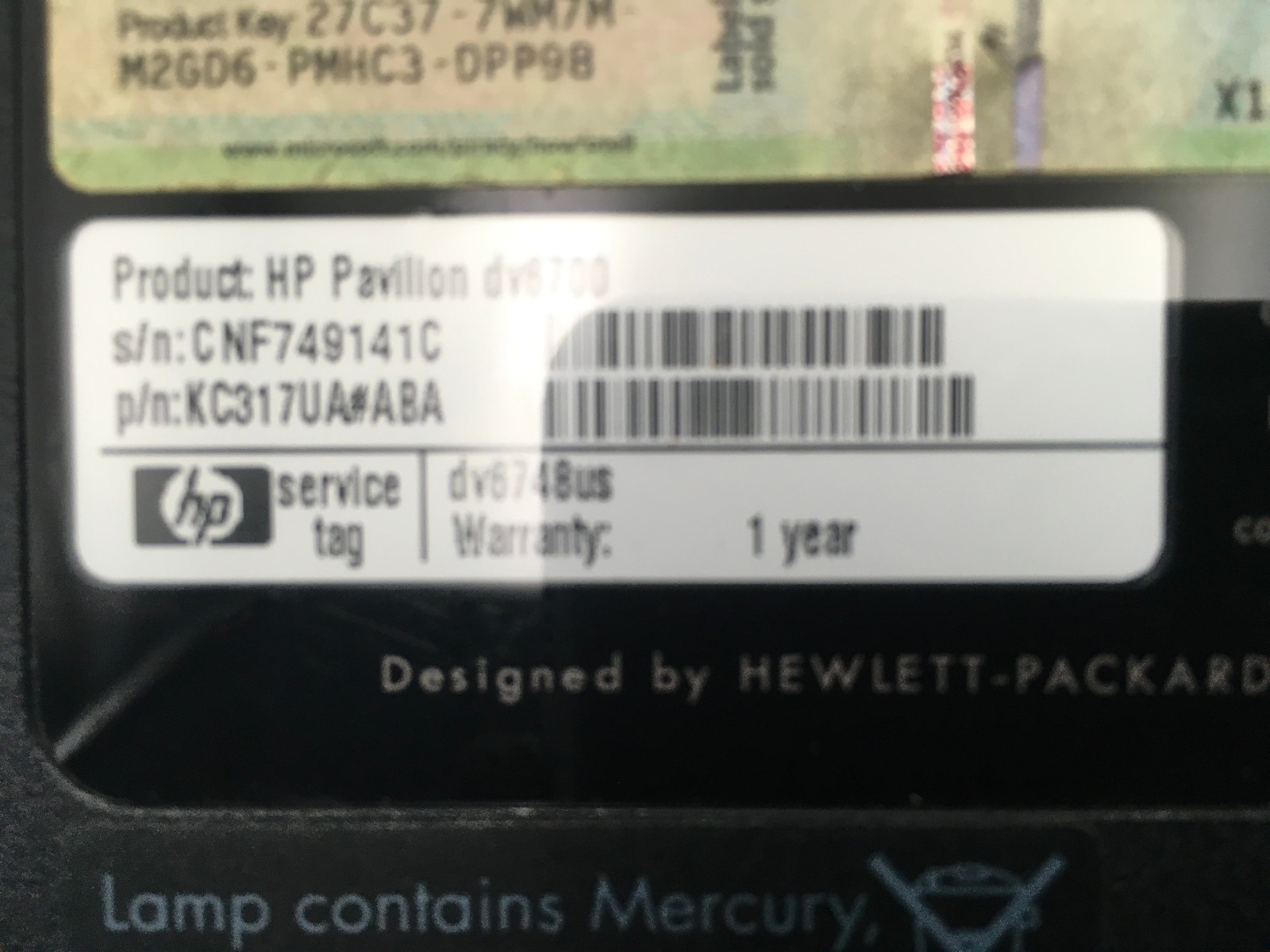 HP PAVILION DV6700 – BOOTS TO BIOS – AMD TURION 64 X2 – 2GB RAM – READ DESC – BB