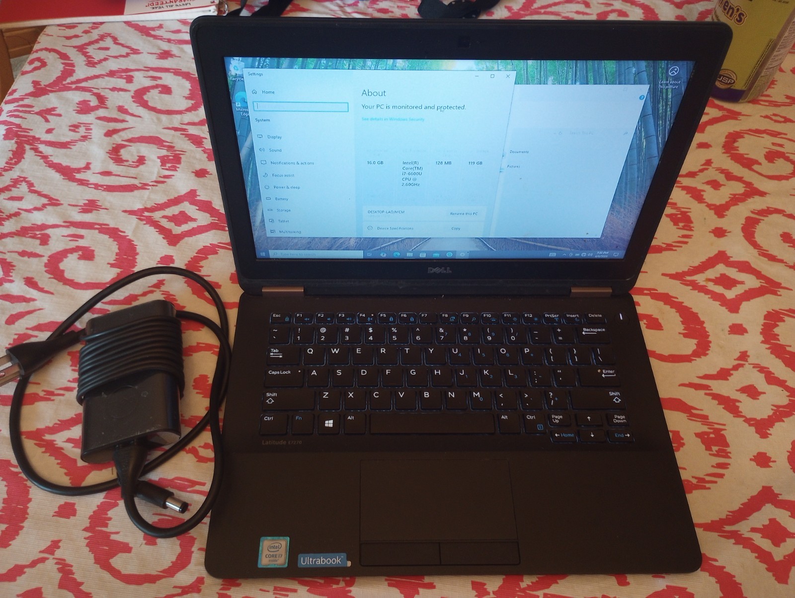 Working! Dell Latitude E7270 12.5” i7-6600U 16GB SSD 128GB AC Adaptor Free Ship