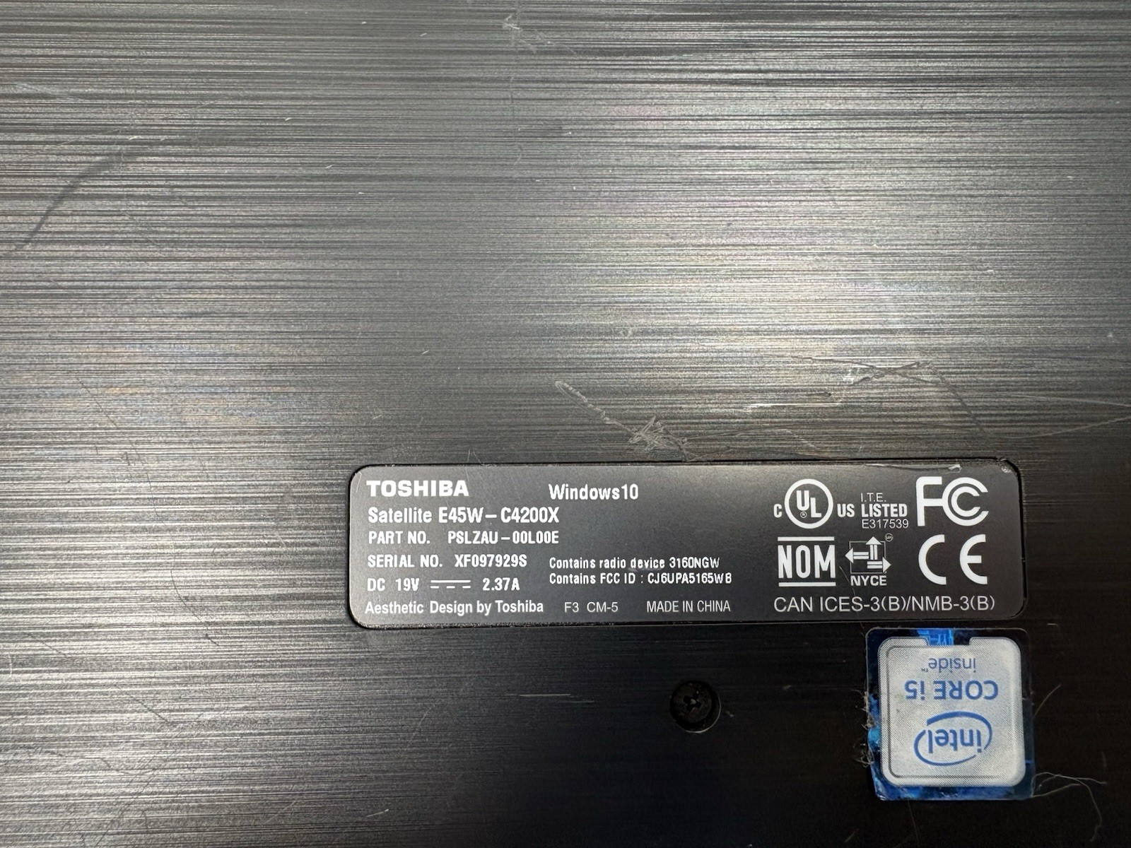 Toshiba Satellite E45W C4200X 14″ *PLEASE READ*- For Parts Or Repair-