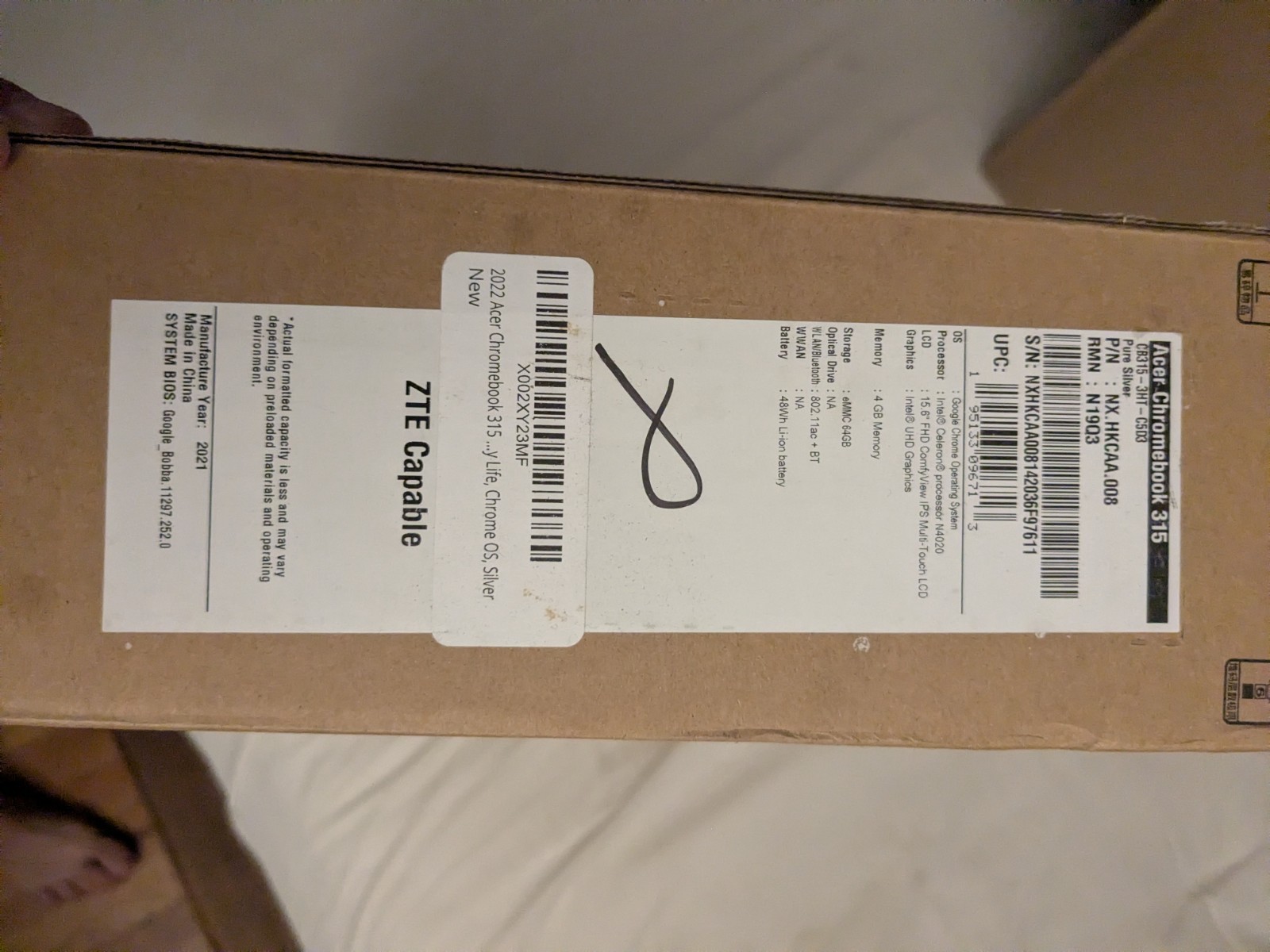 Acer Chromebook 315 15.6″ (64GB, Intel Celeron N4020, 1.1 GHz, 4GB RAM) Touch