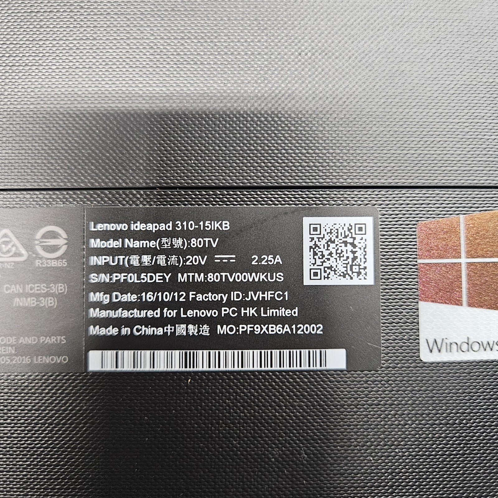 Lenovo IdeaPad 310-15IKB 15.6″ Laptop i5-7200U 8GB RAM 120GB SSD Win 10 READ