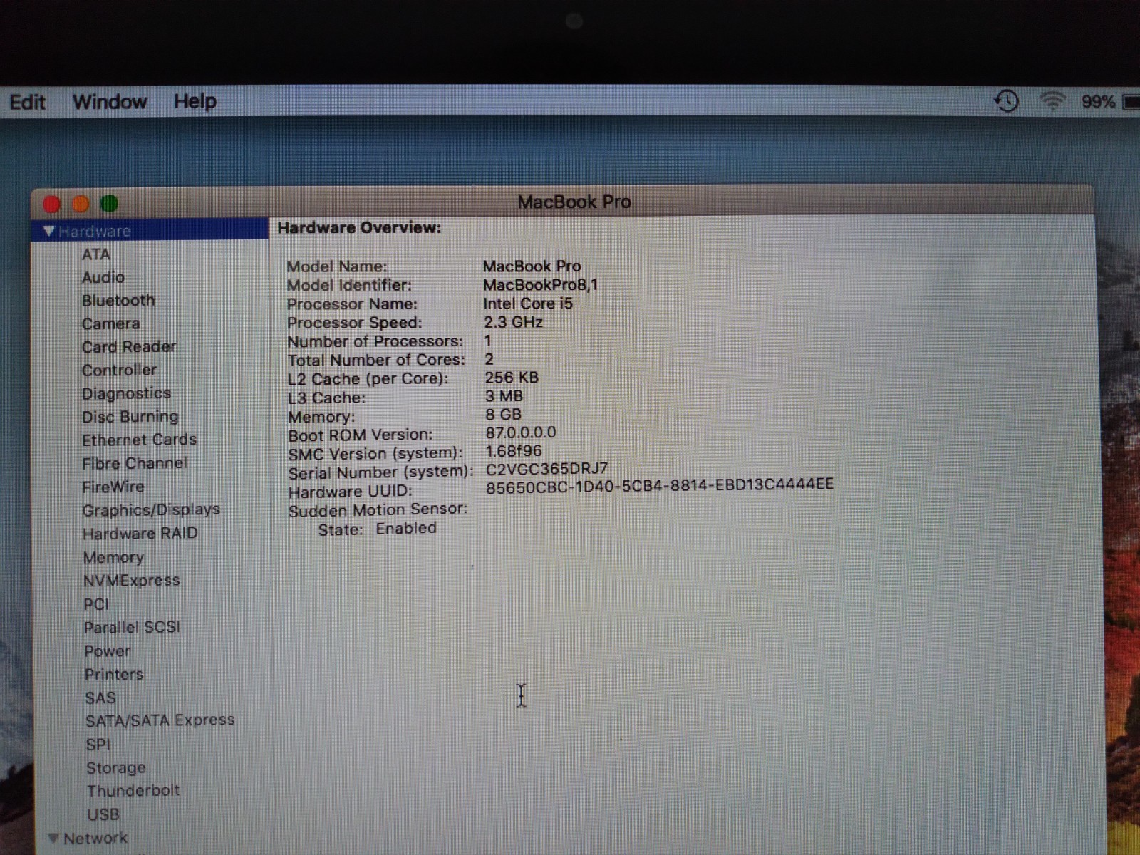 MacBook Pro 8.1 13″ (2011) Core i5 2.3GHz, 8GB RAM, 240GB SSD, High Sierra
