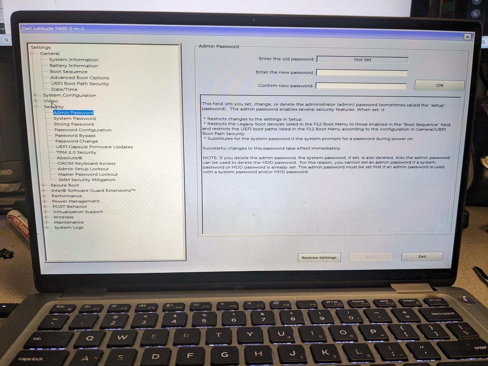 DELL LATITUDE 7400 2-IN-1 i5-8365U @ 1.6GHz, 16GB RAM, NO HDD/OS