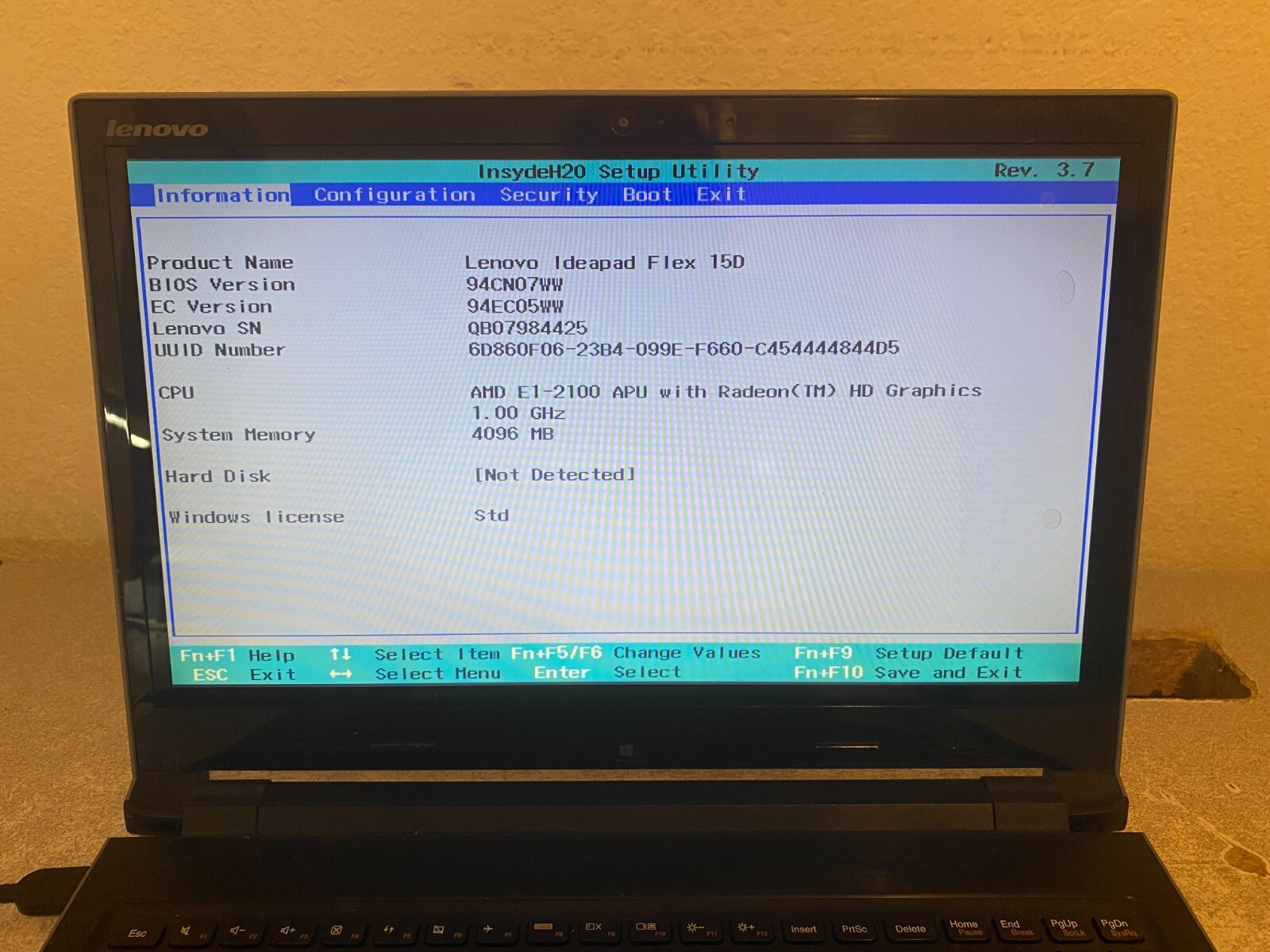 Lenovo IdeaPad Flex 15D Laptop Screen Damage No HD No OS As Is For Parts