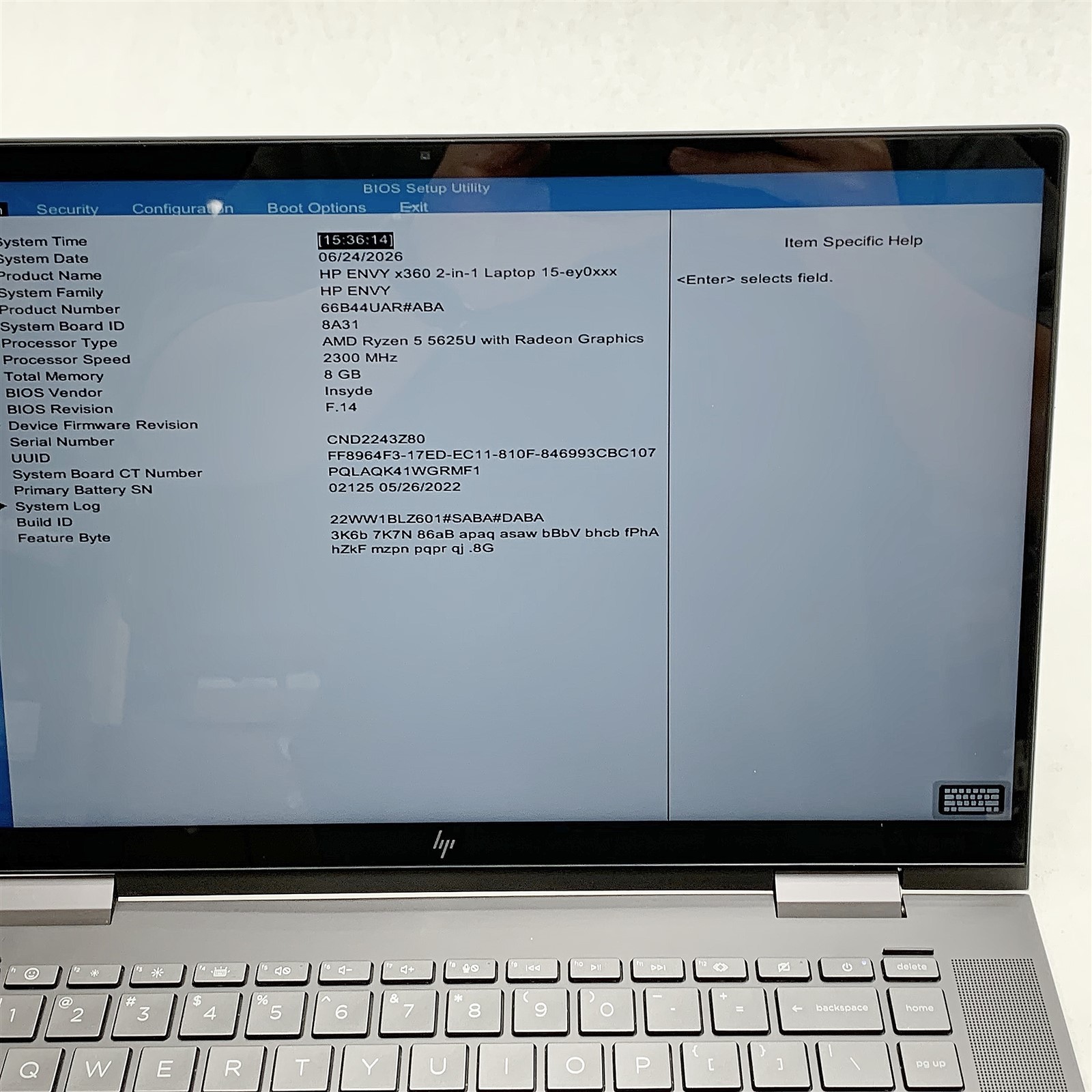 HP ENVY 15-ey0013dx Laptop Ryzen 5625U 2.30GHZ 15.6″ Touch FHD 8GB 512GB Win 11