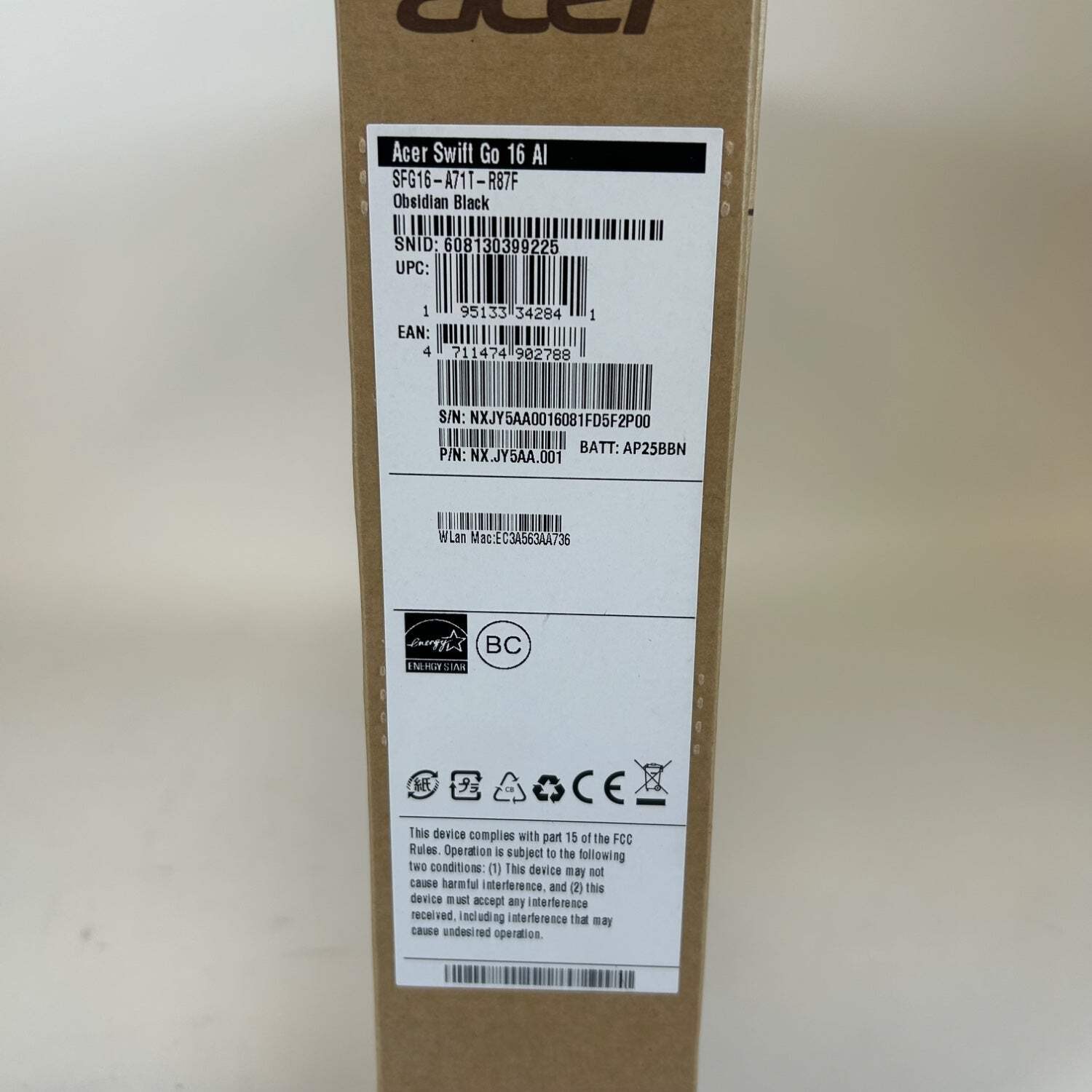 New Acer Swift Go 16 AI 16″ Ryzen AI 9 465 2.0GHz 32GB RAM 1TB SSD GeForce 880M