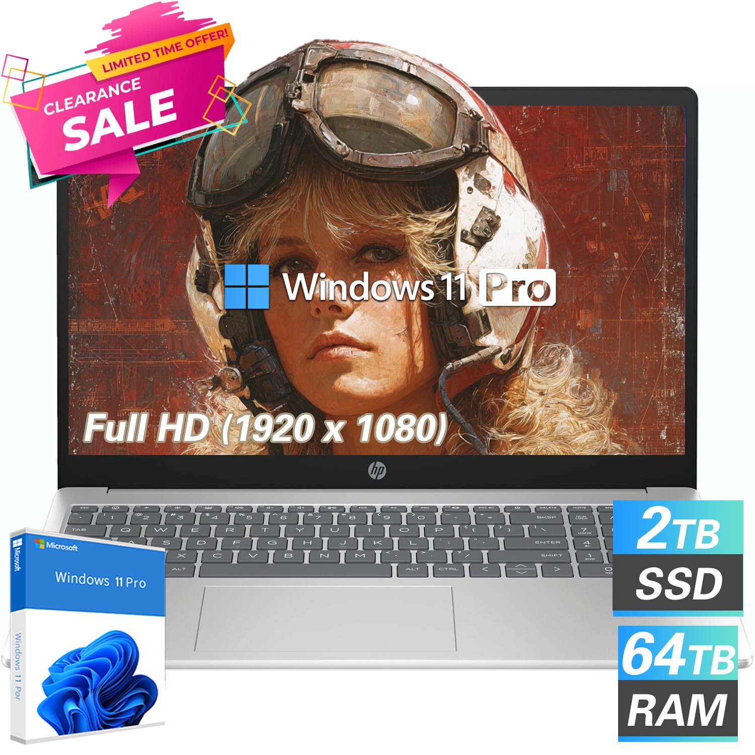 HP Laptop 15.6″FHD Touchscreen 4.5GHz AMD Ryzen 7 UpTo 64GB RAM 4TB SSD Win11Pro