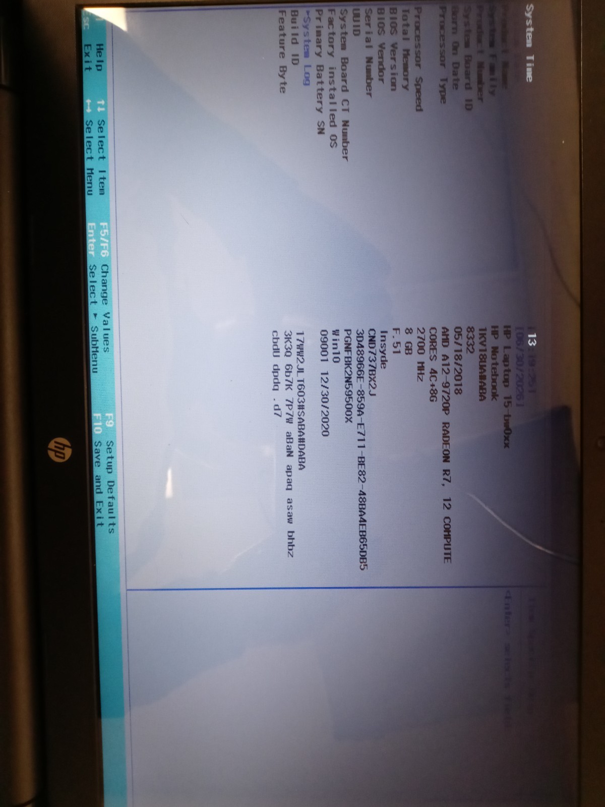 HP Laptop 15-BW0XX AMD A12-9720P 2700MHz 8 GB NO HDD NO OS