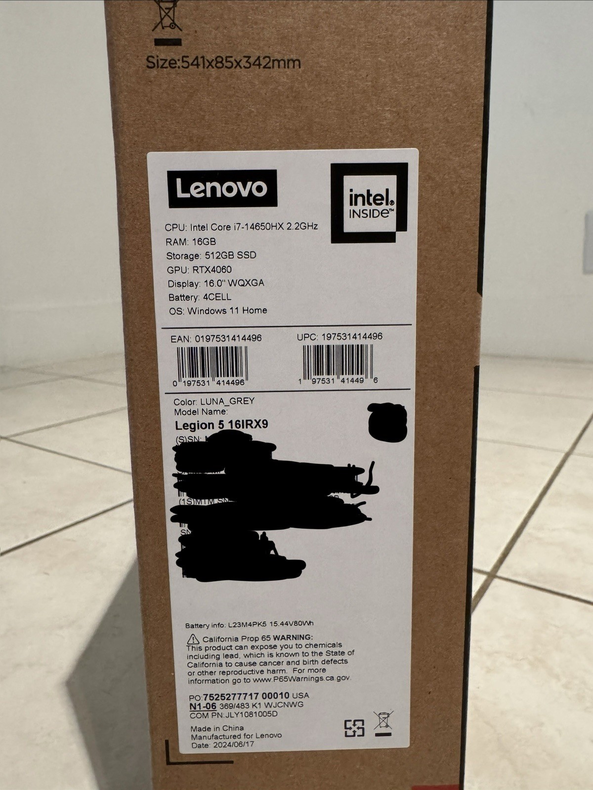 Legion 5i 16″ WQXGA 165Hz Gaming Laptop i7-14650HX 16GB RAM 512GB SSD RTX 4060