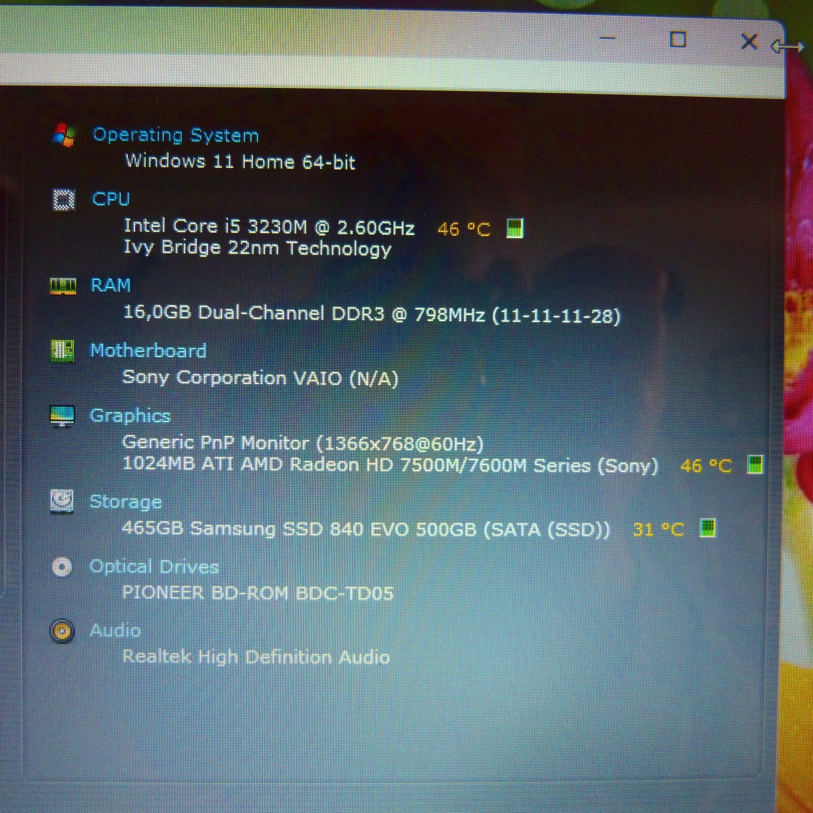Sony Vaio SVE15 FIT 15″ BLU RAY L 500GB SSD Windows 11 16GB RAM HDMI TURBO i5