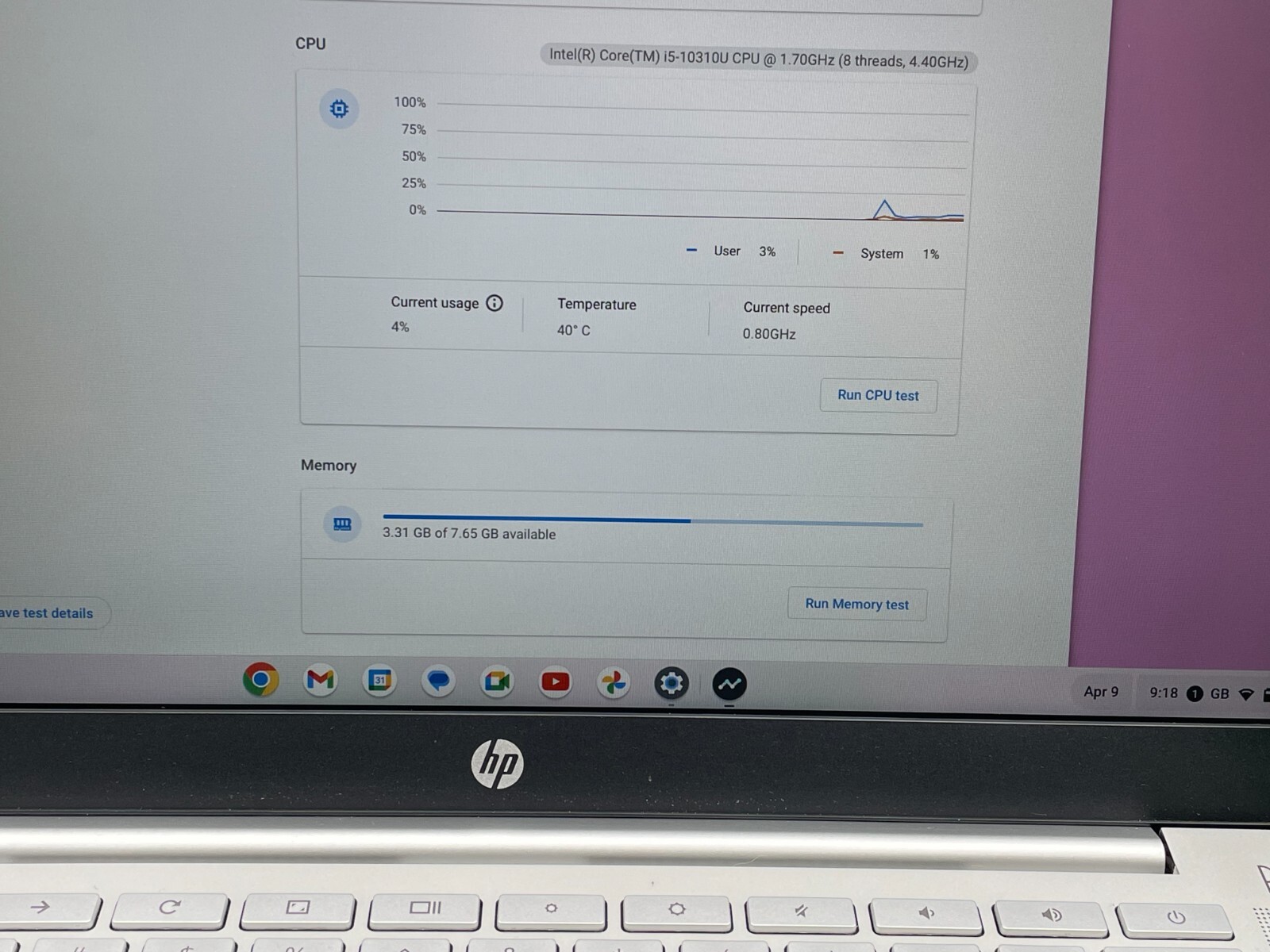 HP Pro c640 Chromebook Laptop Intel i5-10310U 1.70GHz / 8GB RAM / 64GB SSD