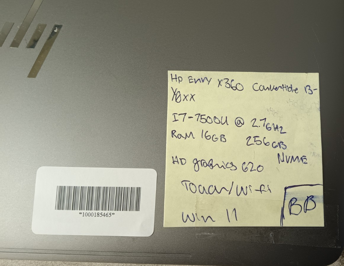 HP Envy x360 Convertible 13 i7-7500U@2.70GHz 16GB Ram 256GB NVME W11 touch