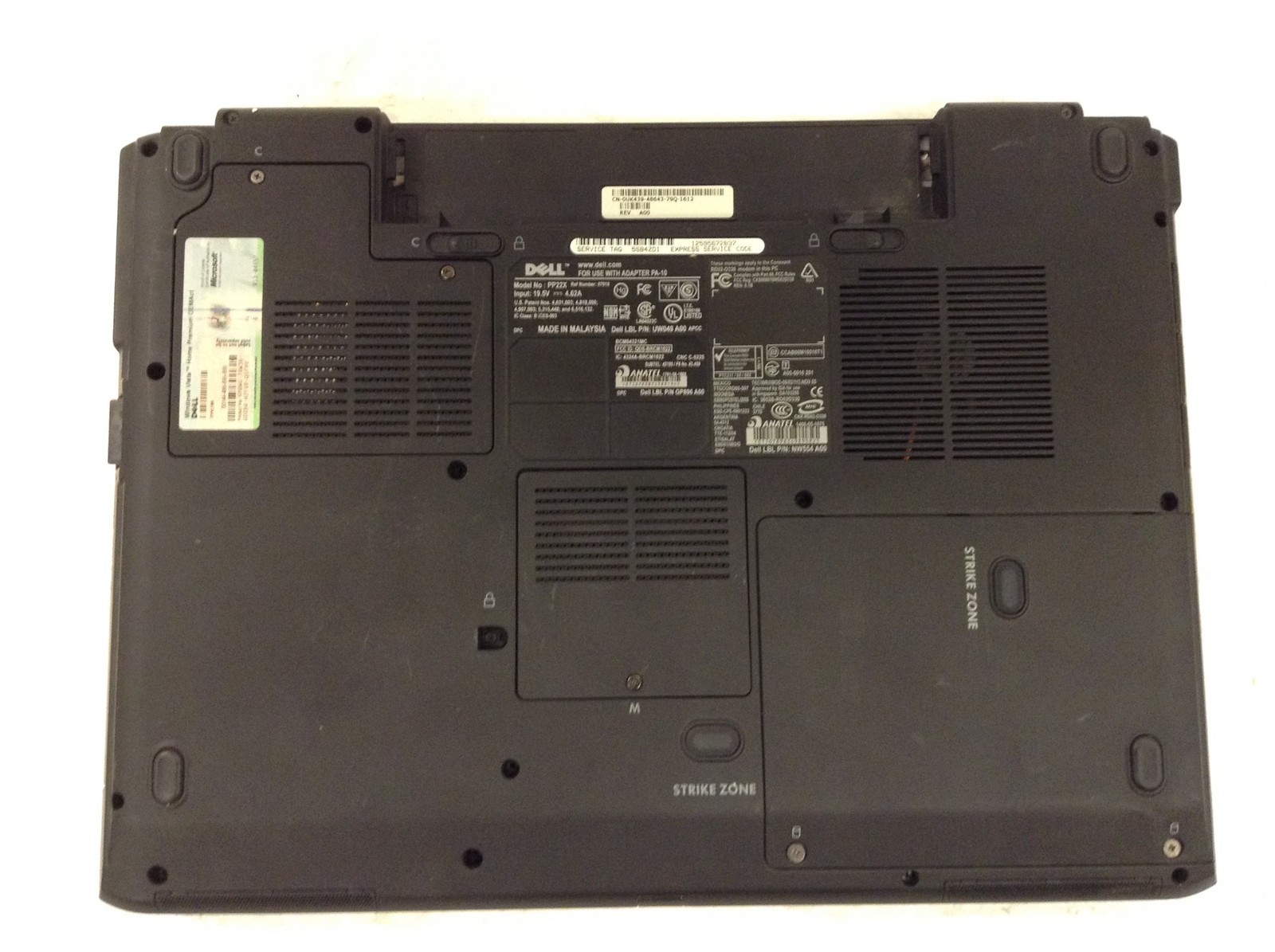 Dell Inspiron 1720 17″ Intel Core 2 Duo 2.0GHz Laptop w/2GB,DVD-RW, No HD, WORKS