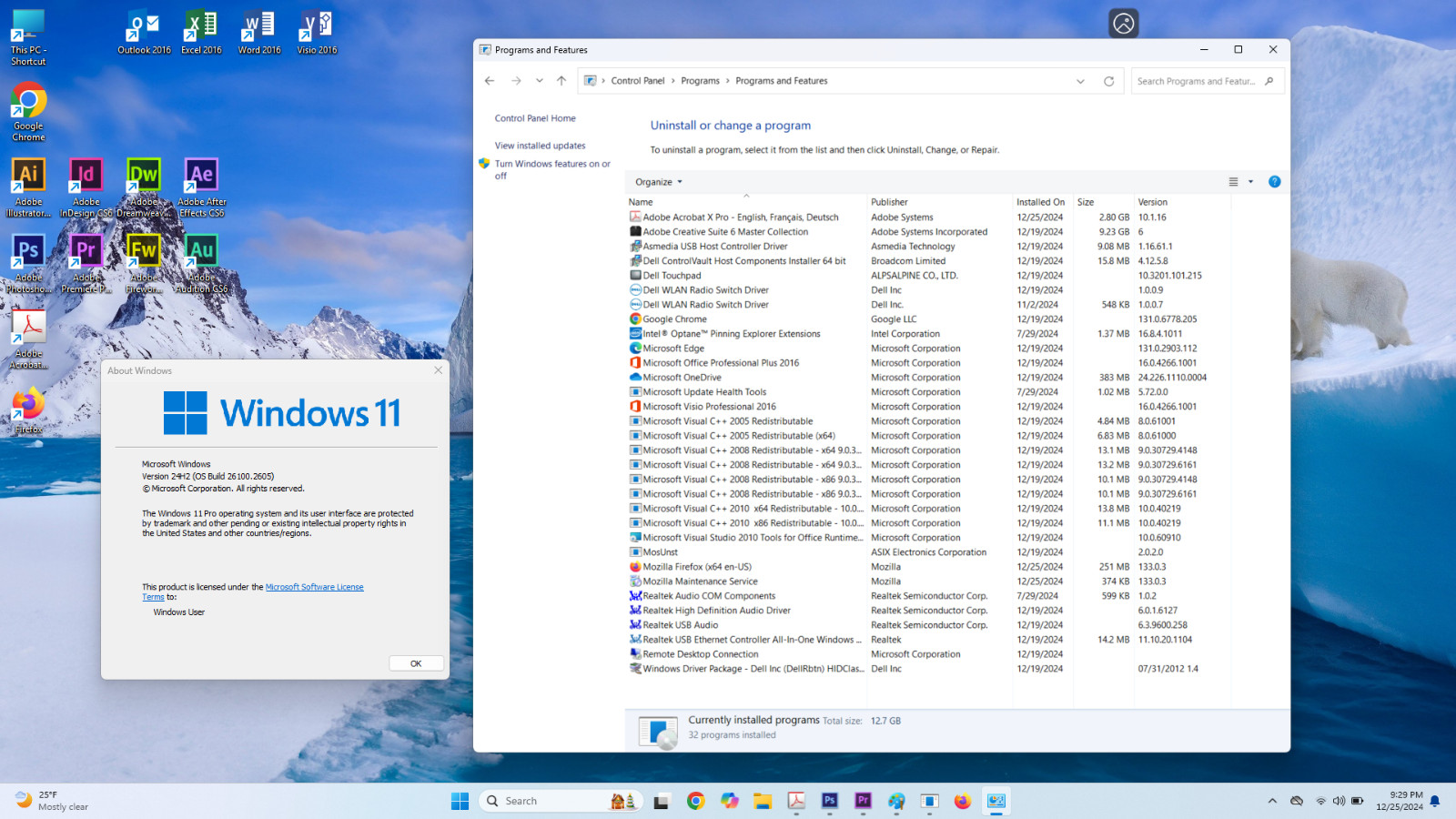 DELL Latitude E5570 15.6” i5 16GB 512GB W11 Adobe CS 6.0 Office VISIO 2016 Dock
