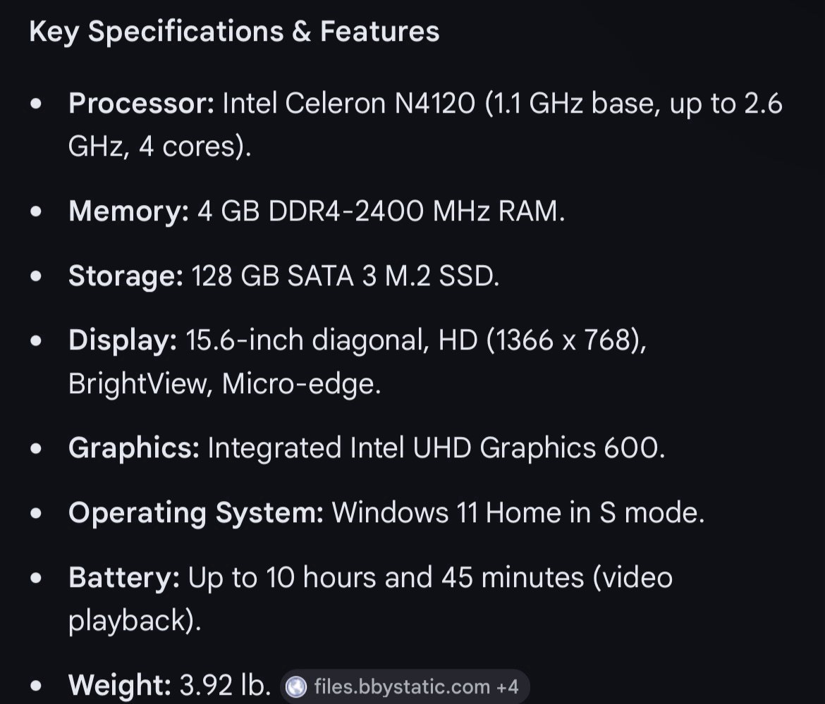 HP 15.6″ Laptop Silver Intel Processor 15-da Series