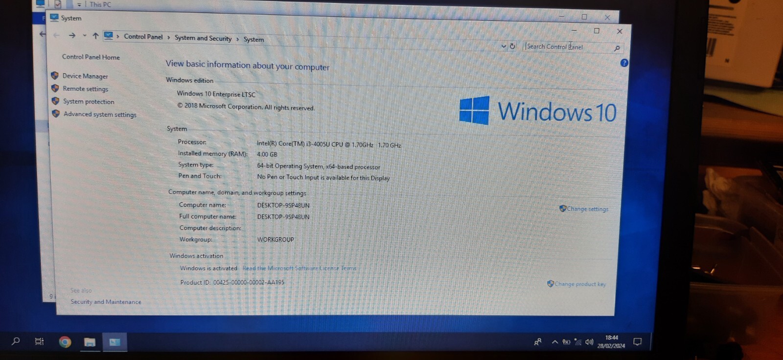 Dell No Model Intel i3 -4th Gen @ 1.7GHZ 4GB RAM 500GB HDD Win 10 (688)