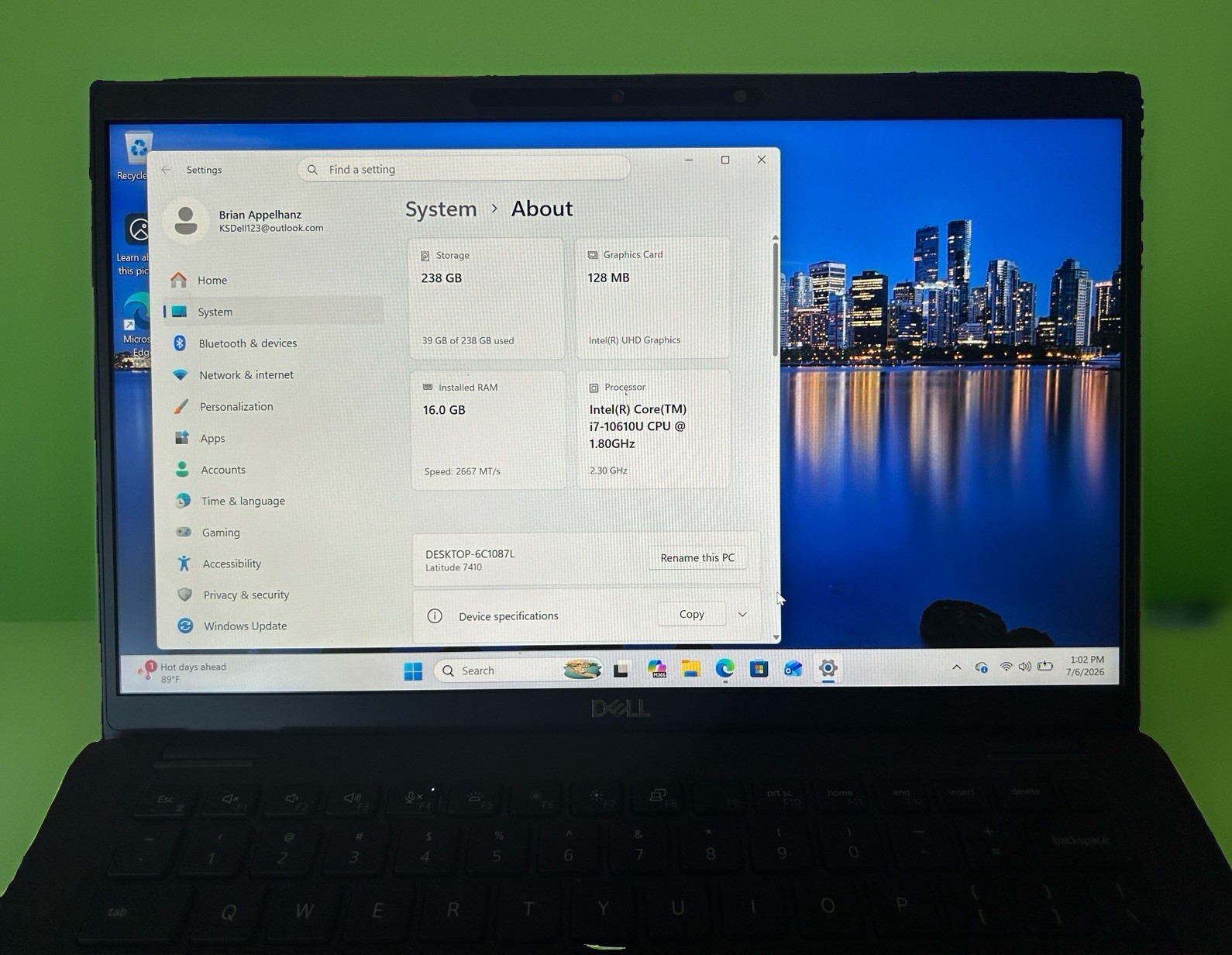 Dell Latitude 7410 i7-10610U 16GB RAM 256GB SSD Touchscreen Windows 11 Pro