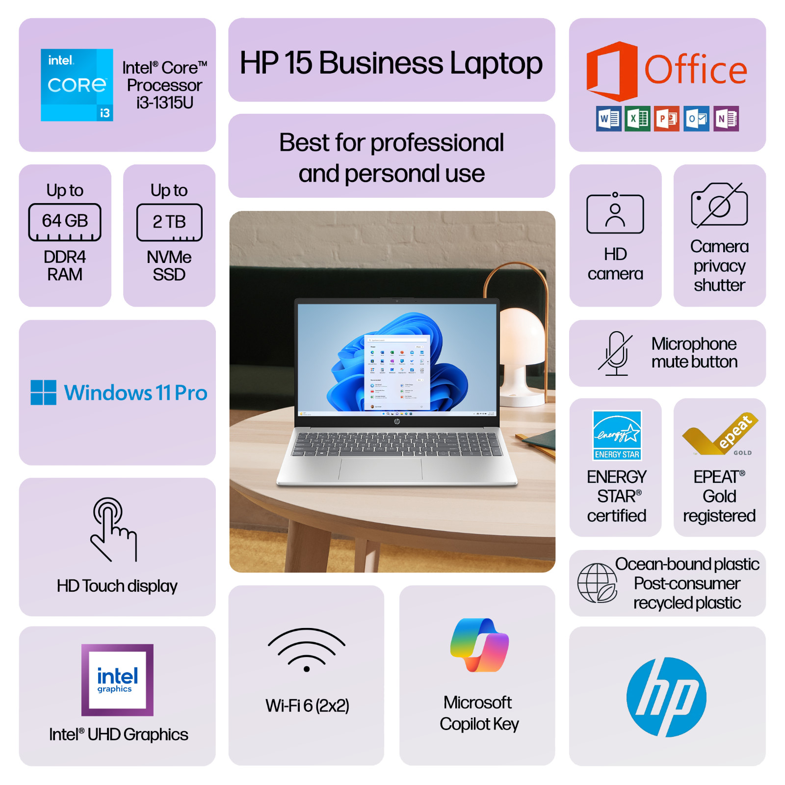 2026 HP Laptop Computer 15.6 Touch 6-Core Intel i3 Upto 64GB RAM 2TB SSD WinPro