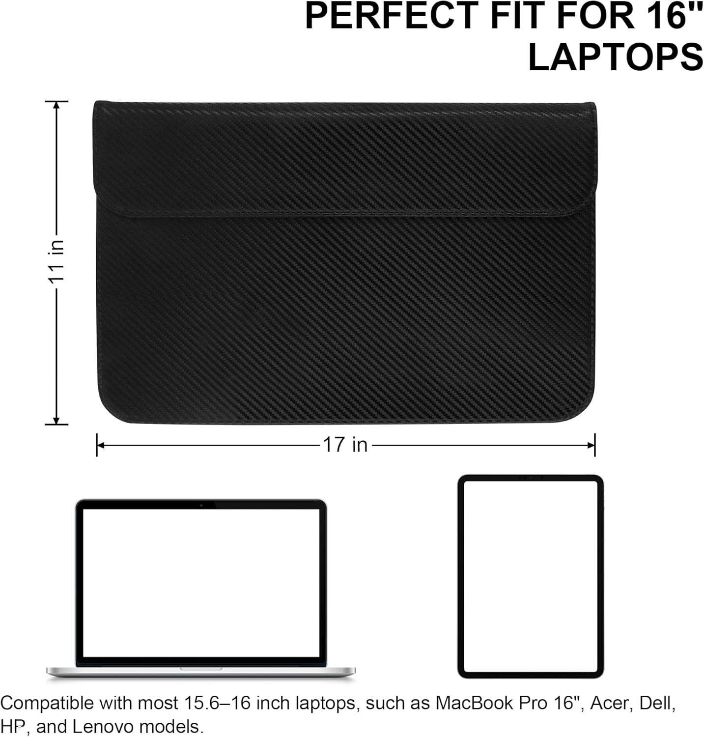 Faraday Bag for Laptops & Tablets, 16 Inch Laptop Sleeve Case with Stand Modes
