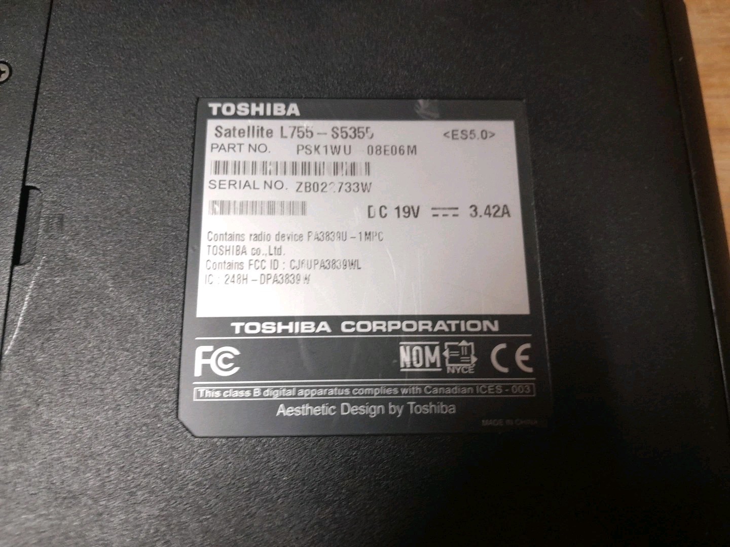 Lot of 2/ Toshiba Satellite M115-S1061 15.6″ and L755-S5355 Laptops – PARTS ONLY