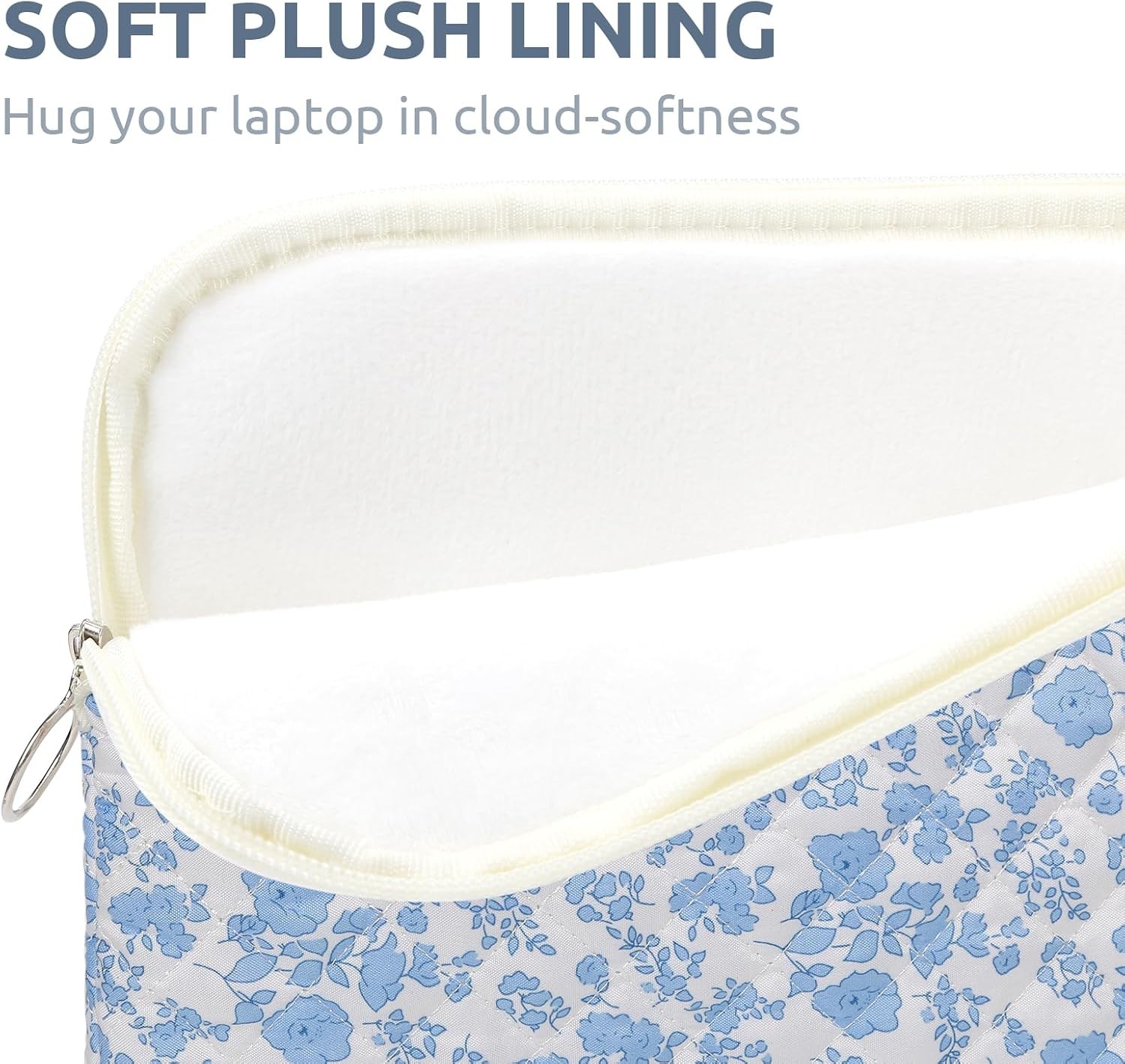 Quilted Floral Laptop Sleeve 13 Inch – Cute Protective Case for Padded Laptops