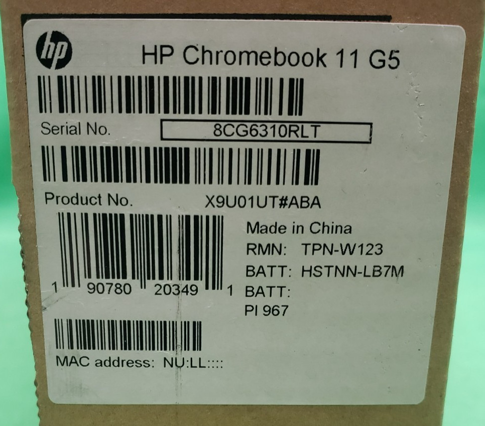 HP Chromebook 11 G5 Intel Celeron N 1.6GHz 4GB X9U01UT