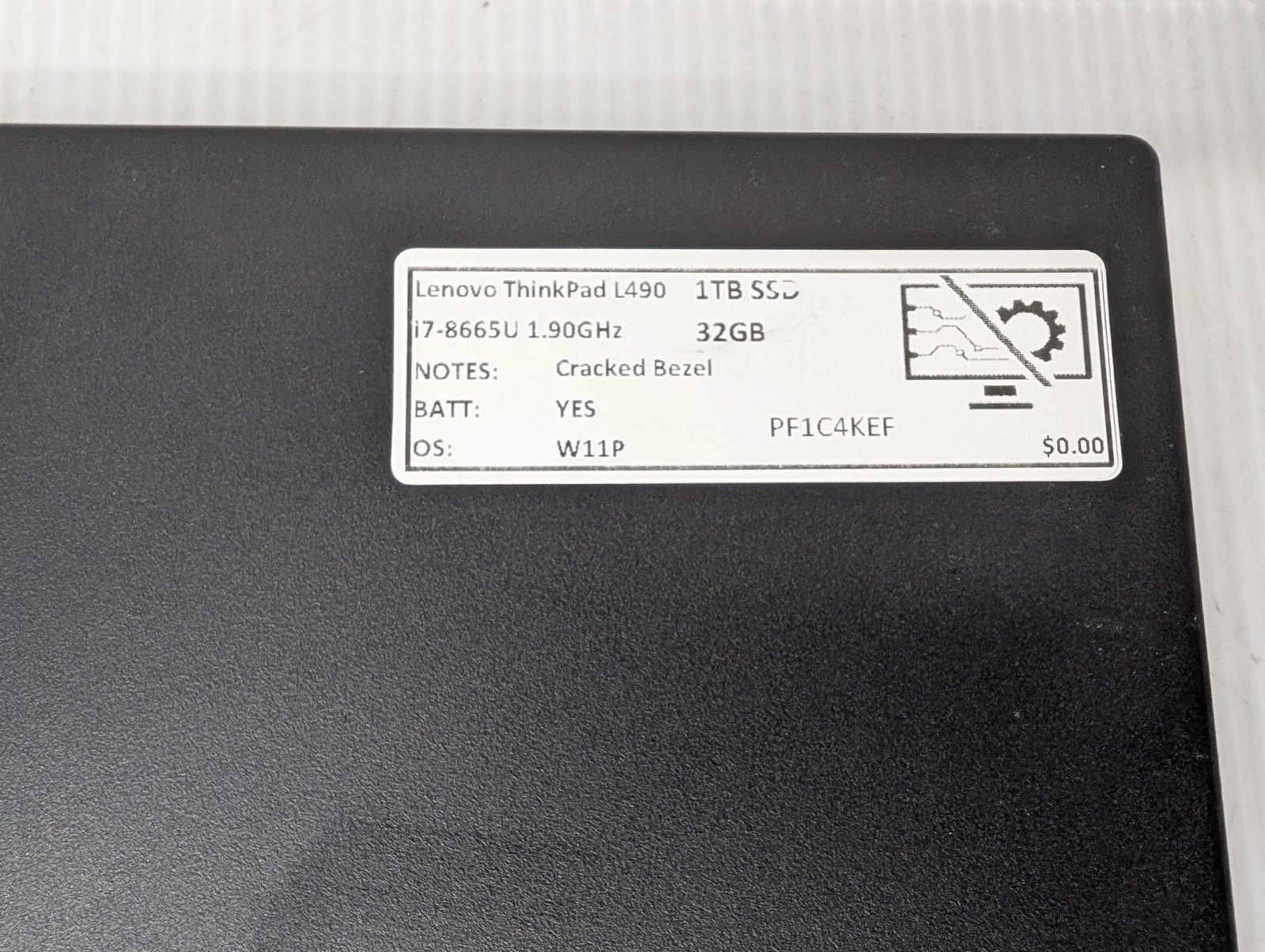Lenovo ThinkPad L490 14″ Touch i7-8665U 1.90GHz 32GB DDR4 1TB NVMe SSD W11P KEF