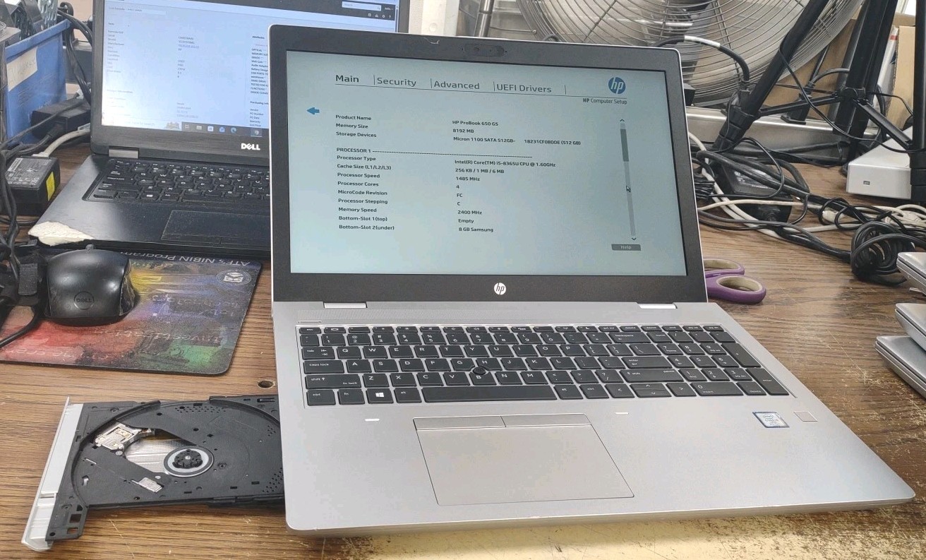 HP Probook 650 G5 LAPTOP 15.6 W/ i5-8365U 1.60GHz, 8GB, 512GB.