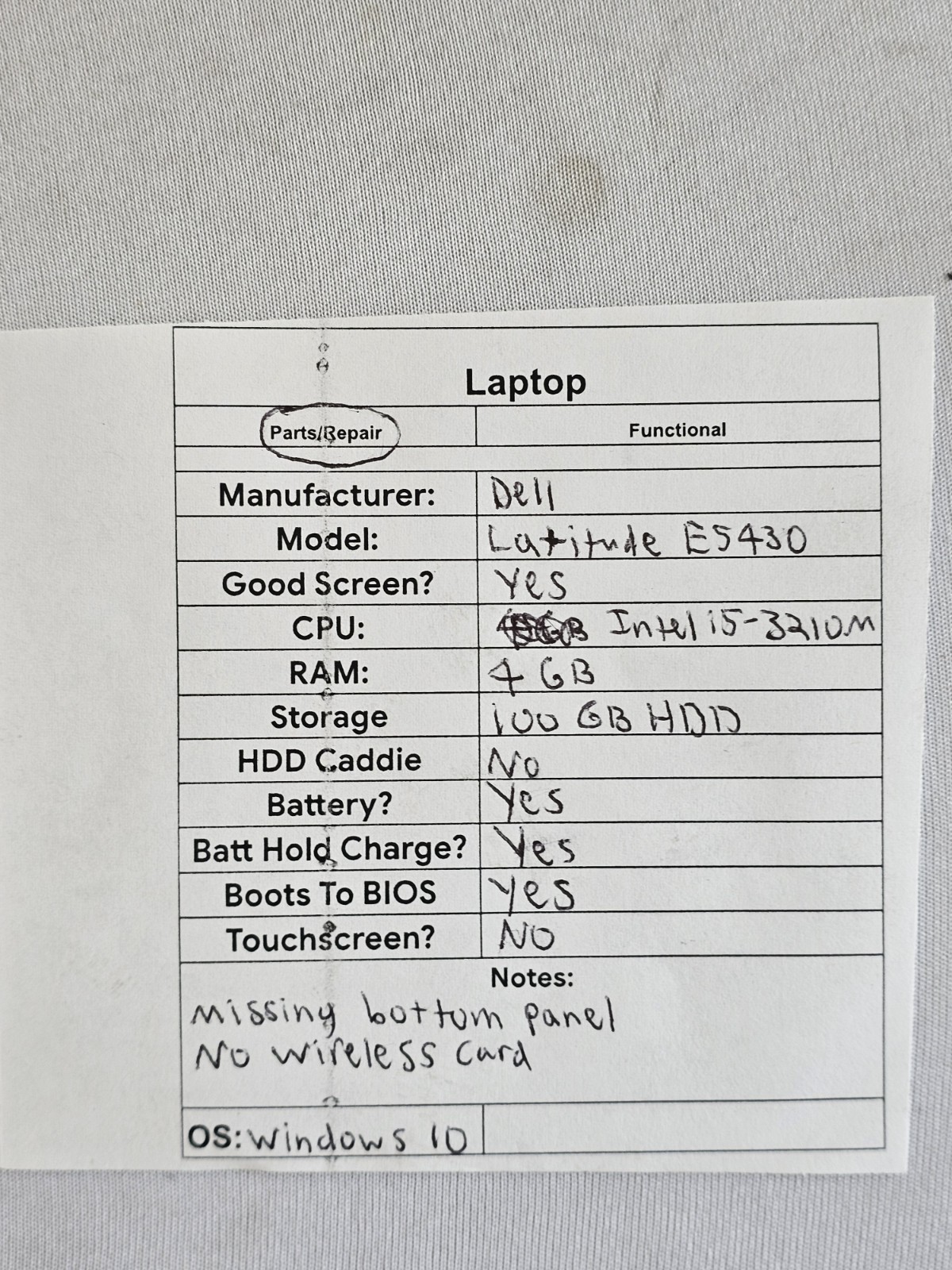 Dell Latitude E5430 Laptop – Intel i5-3210m – 4GB RAM – 100GB HDD Win 10 – READ