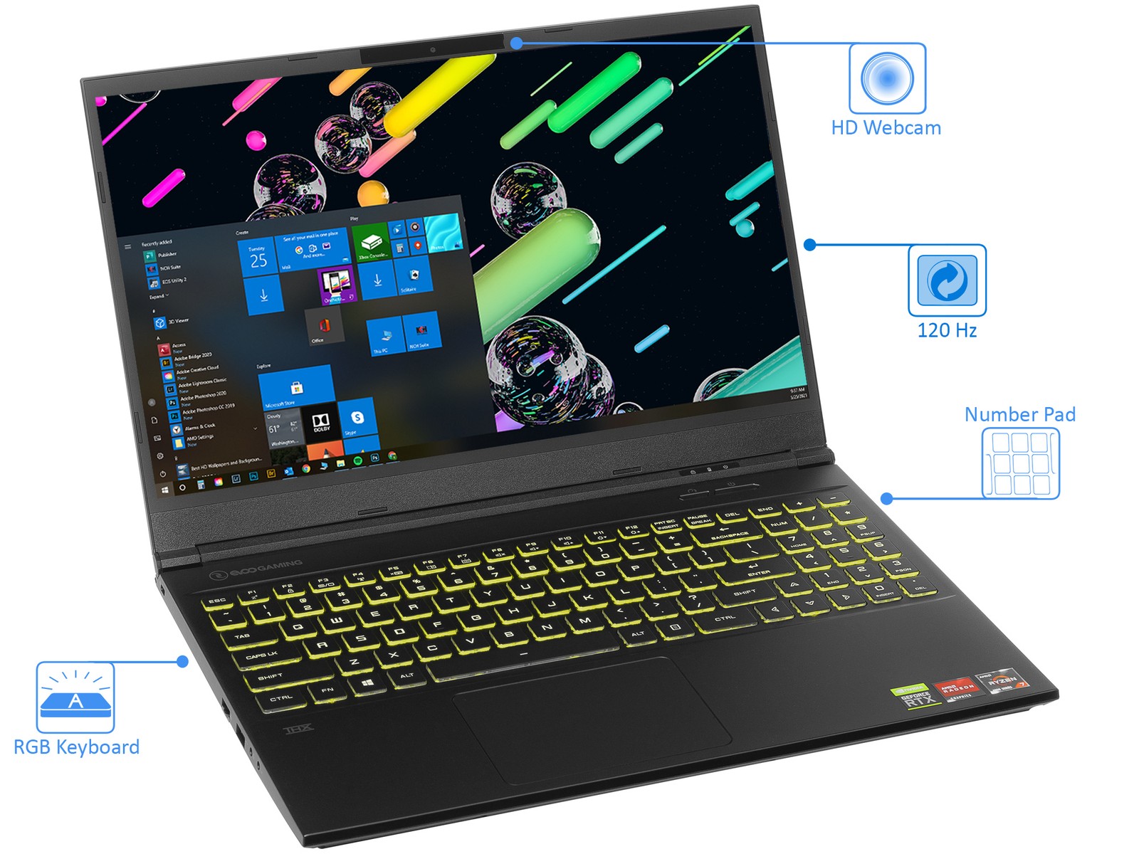 EVOO Laptop, 15″ FHD, i5-10300H, 8GB RAM, 256GB SSD, GTX 1650, Windows 10 Pro