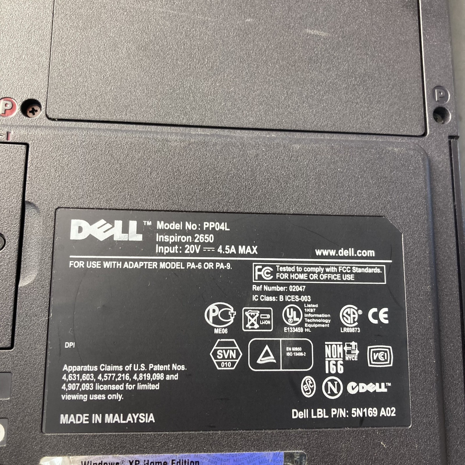 Dell Inspiron 2650 Retro Gaming Laptop Celeron Mobile 1.60GHz 128MB RAM 20GB HDD