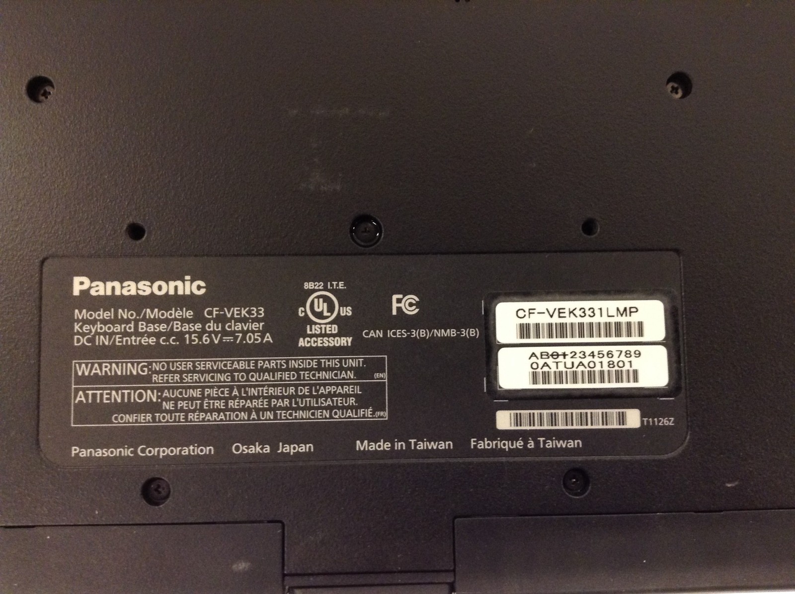 Panasonic Toughbook CF-33 MK1 i7-7600U 16GB 256GB SSD Touch 2 Batt, 7K HRS WORKS