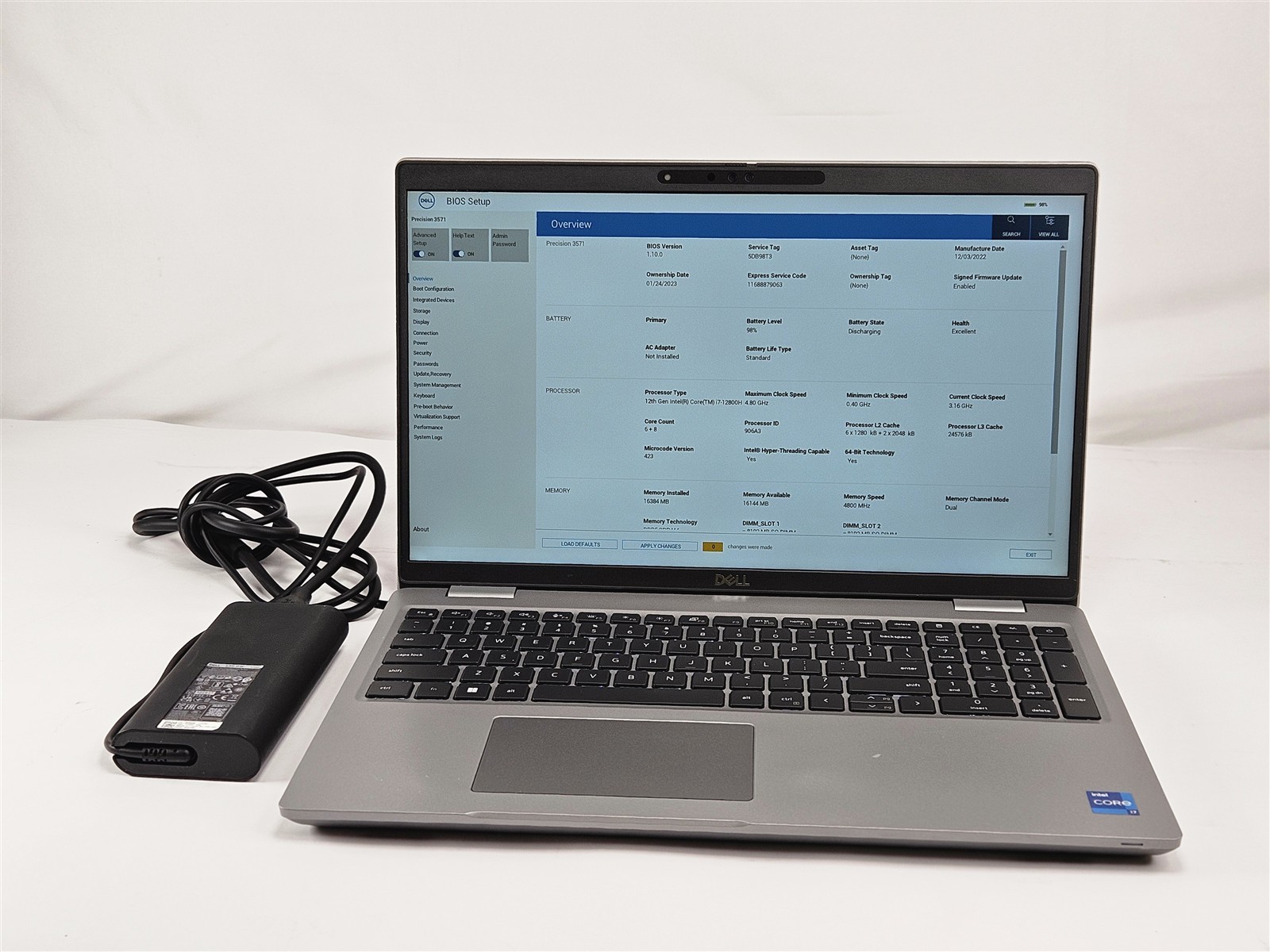 Dell Precision 3571 i7-12800H 16GB RAM 512GB SSD 15.6″ P104F