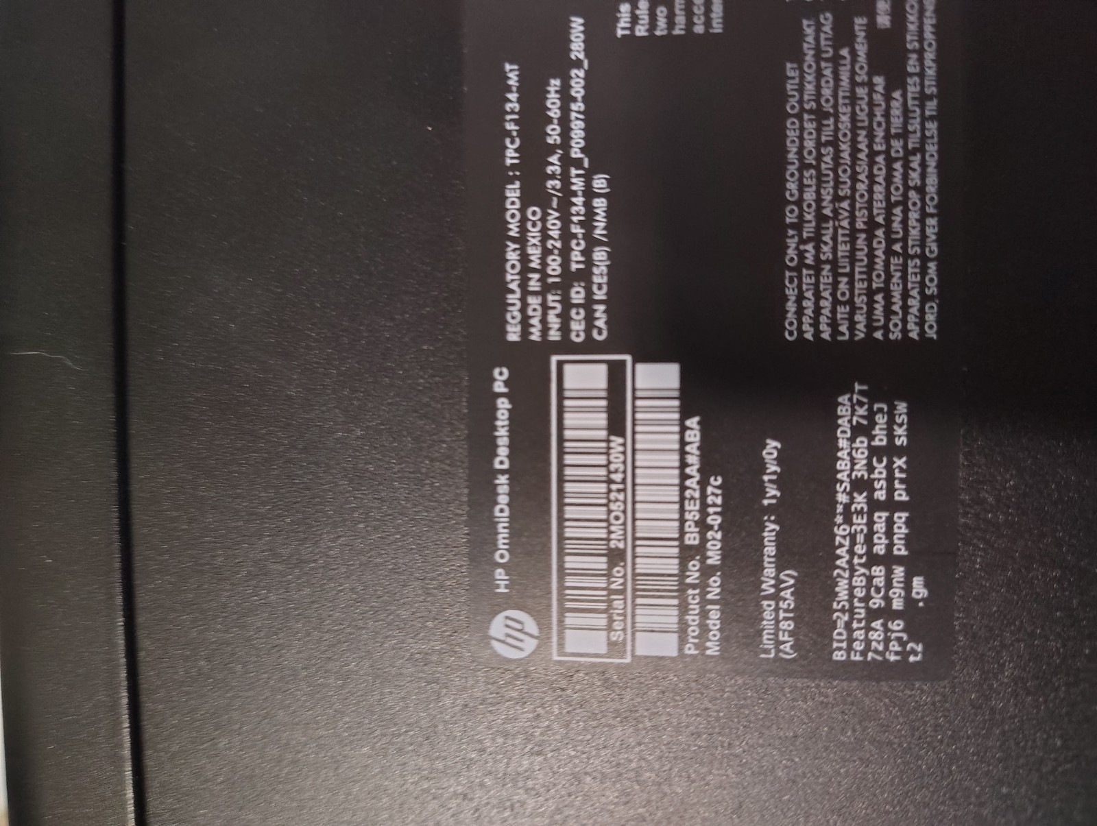 HP OmniDesk Tower Desktop PC M02-0127C AM5_BAREBONES (READ!) no CPU/RAM/SSD