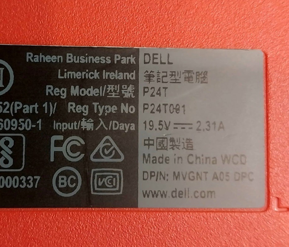 Dell Inspiron 11 3000 Series P24T Laptop, 2017, Red, Powers On, Parts Only