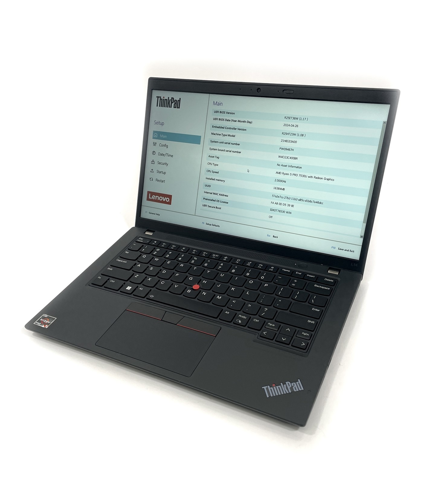 Lenovo ThinkPad L14 Gen 4 Laptop AMD-7530U 2.0GHz 256GB SSD 16GB RAM WIN 11