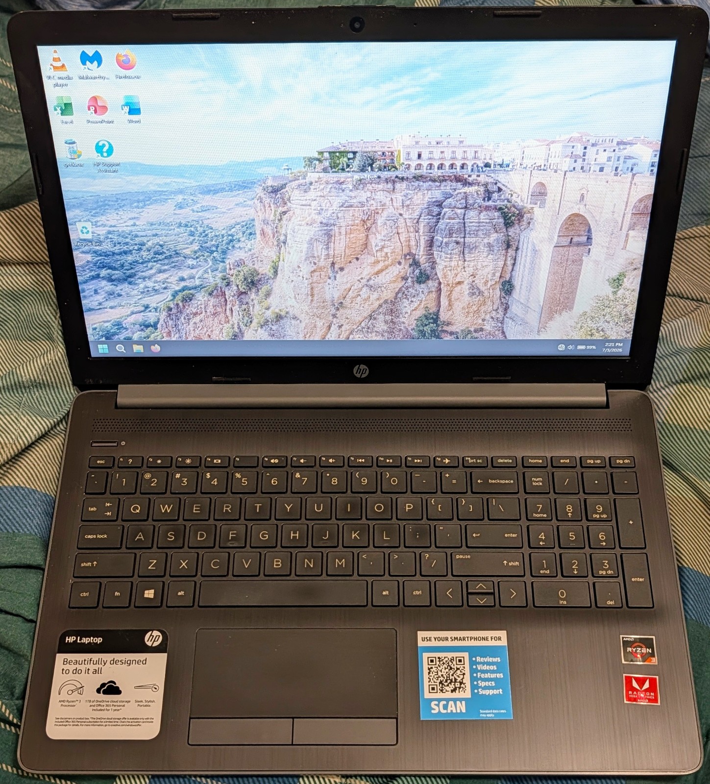 HP Laptop 15-db0051od – 16GB RAM, 256GB SSD, Office 2024, Windows 11 Home