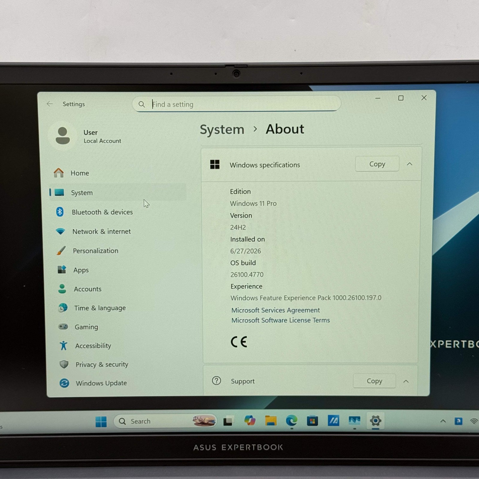Asus Expertbook B1403CTA 14″ N150 0.8GHz 4GB RAM 128GB SSD
