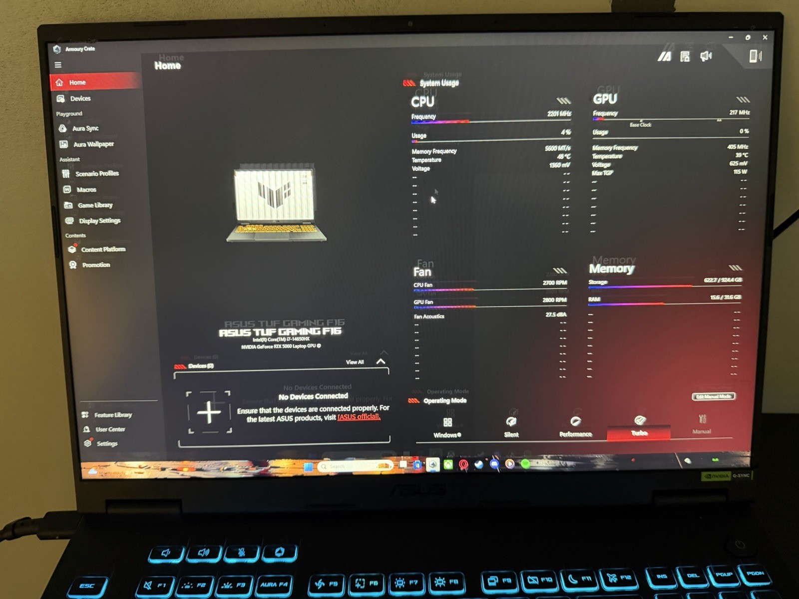 ASUS TUF Gaming F16 16″ i7 16GB 1TB SSD RTX 4060 Win11 Backlit