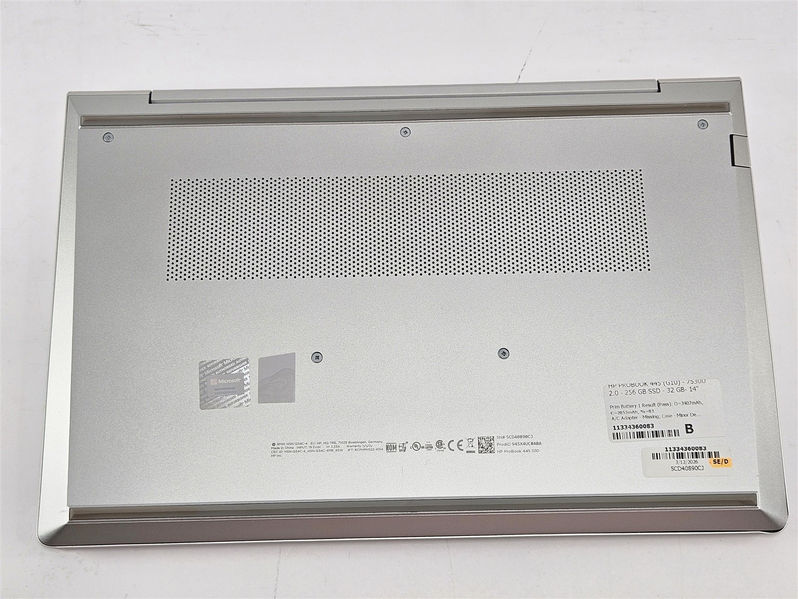 HP ProBook 445 G10 AMD Ryzen 5 7530U 32GB 256GB SSD 14″ AMD Radeon Vega 7