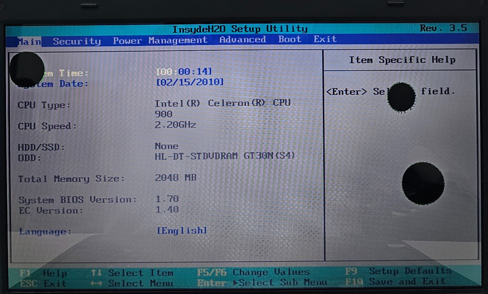 Toshiba Satellite C655-S5049 Laptop Intel Celeron 900 2GB Ram NO HD/OS (FL)